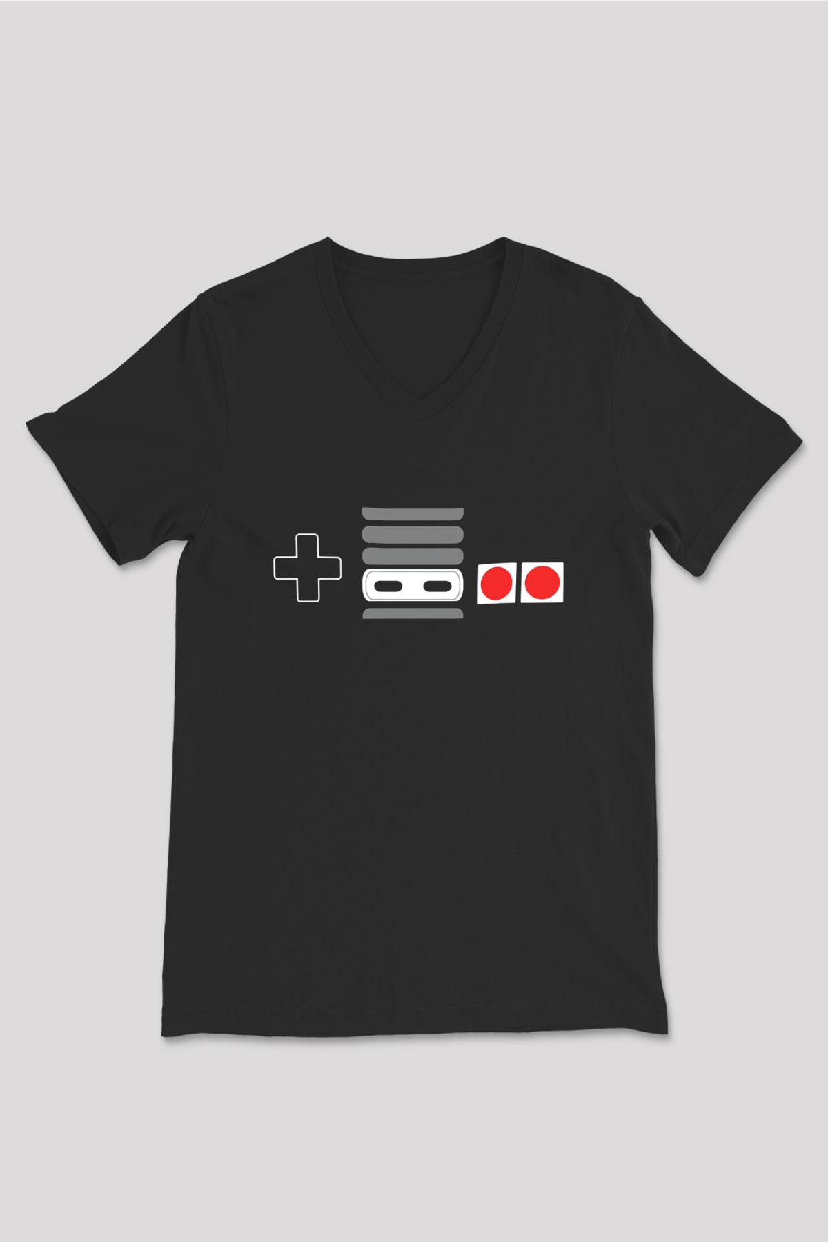 Nintendo Siyah Unisex V Yaka Tişört T-Shirt