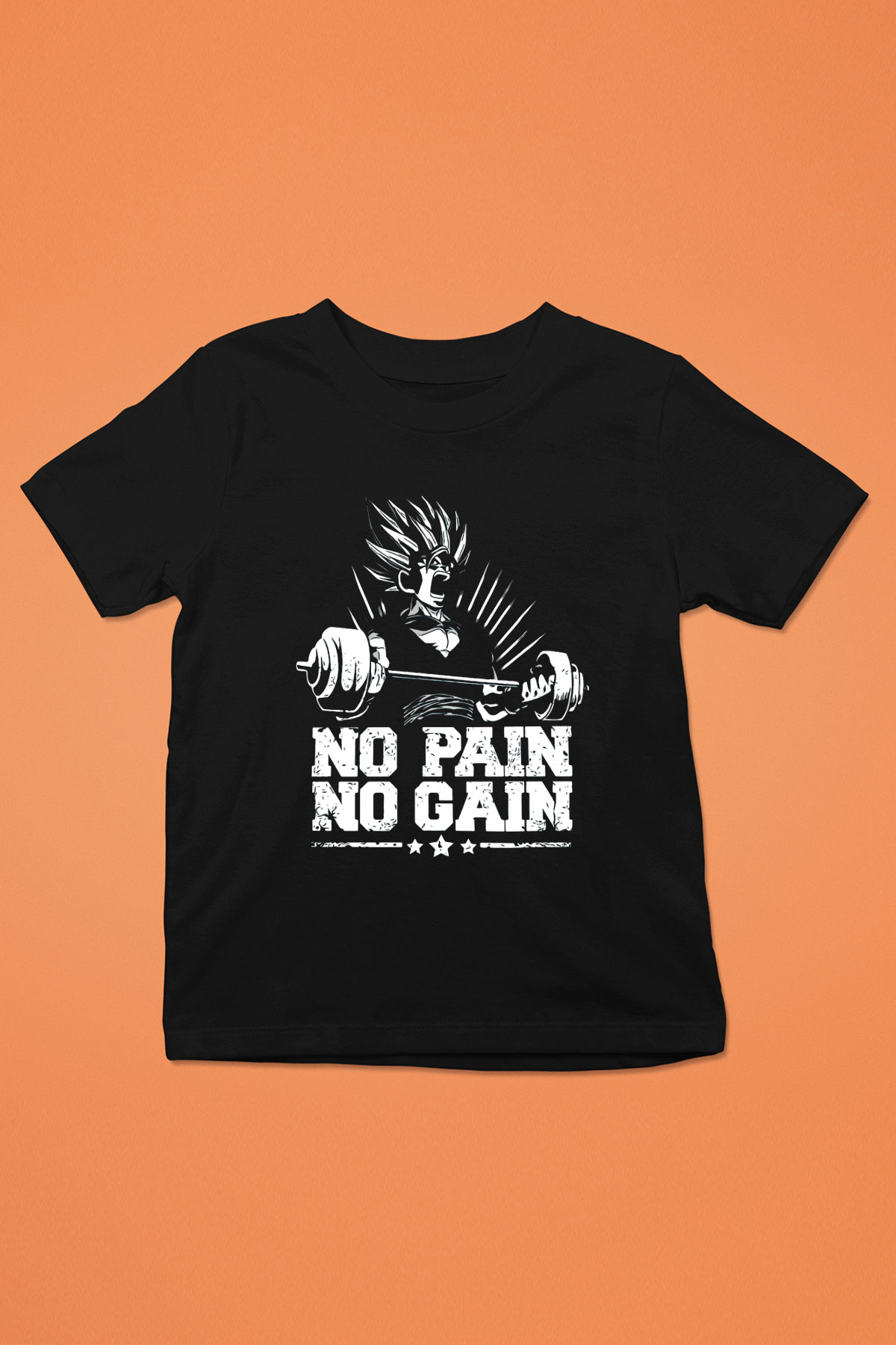 No Pain No Gain Baskılı Unisex Siyah  Çocuk Tişört