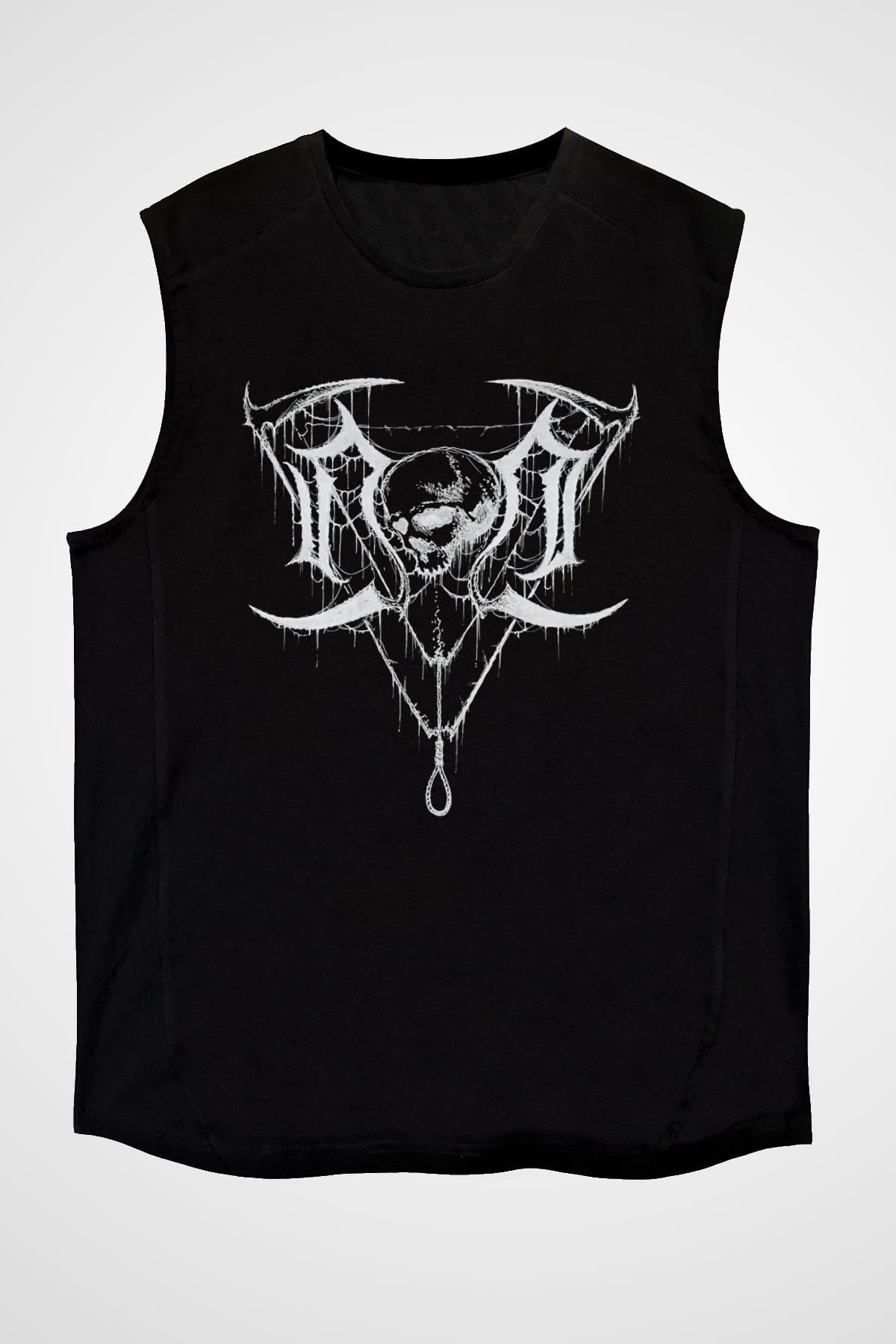 Nocturnal Depression Baskılı Unisex Siyah Kolsuz Tişört - Tshirt