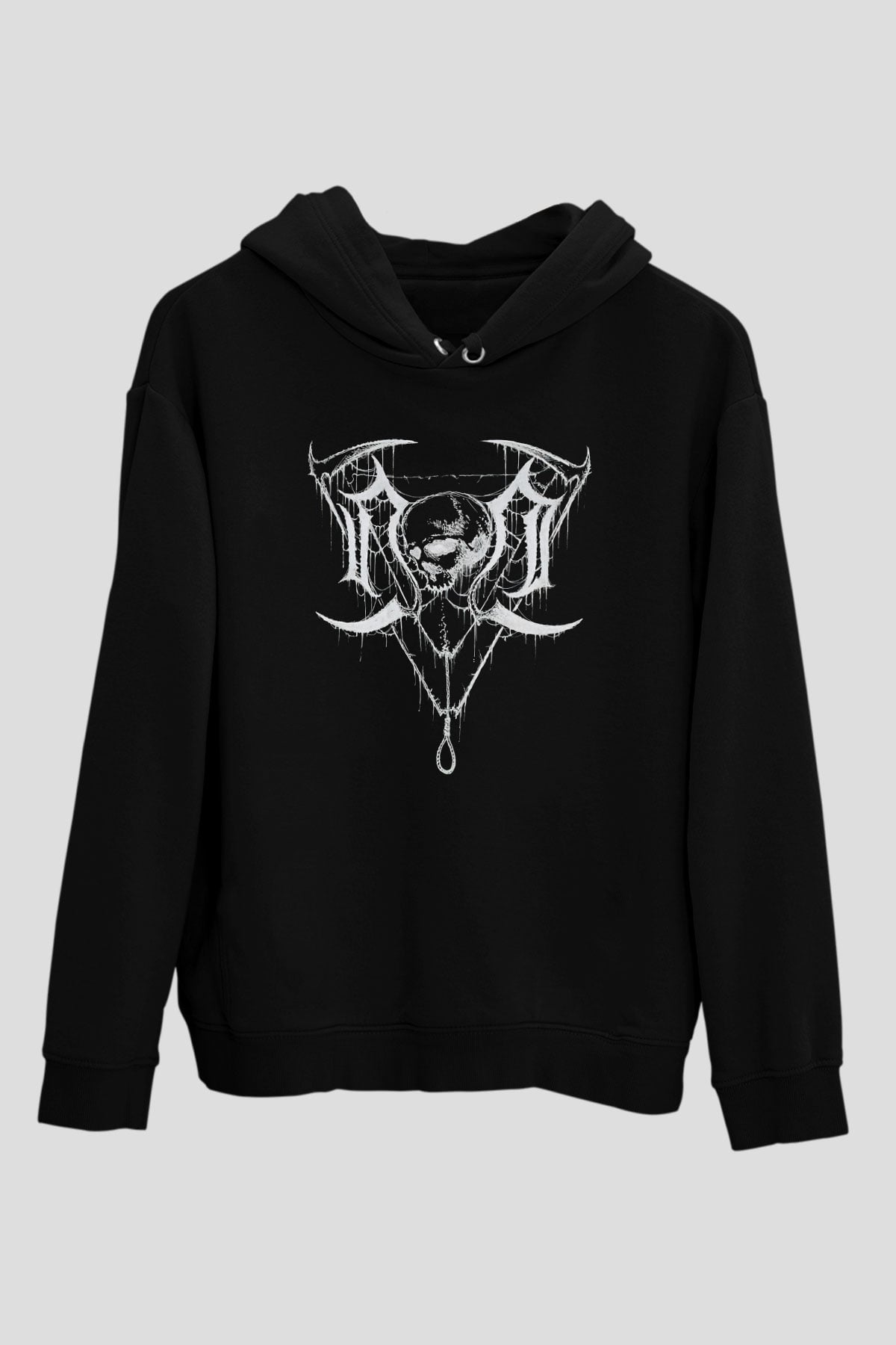 Nocturnal Depression Baskılı Unisex Siyah Kapüşonlu Sweatshirt