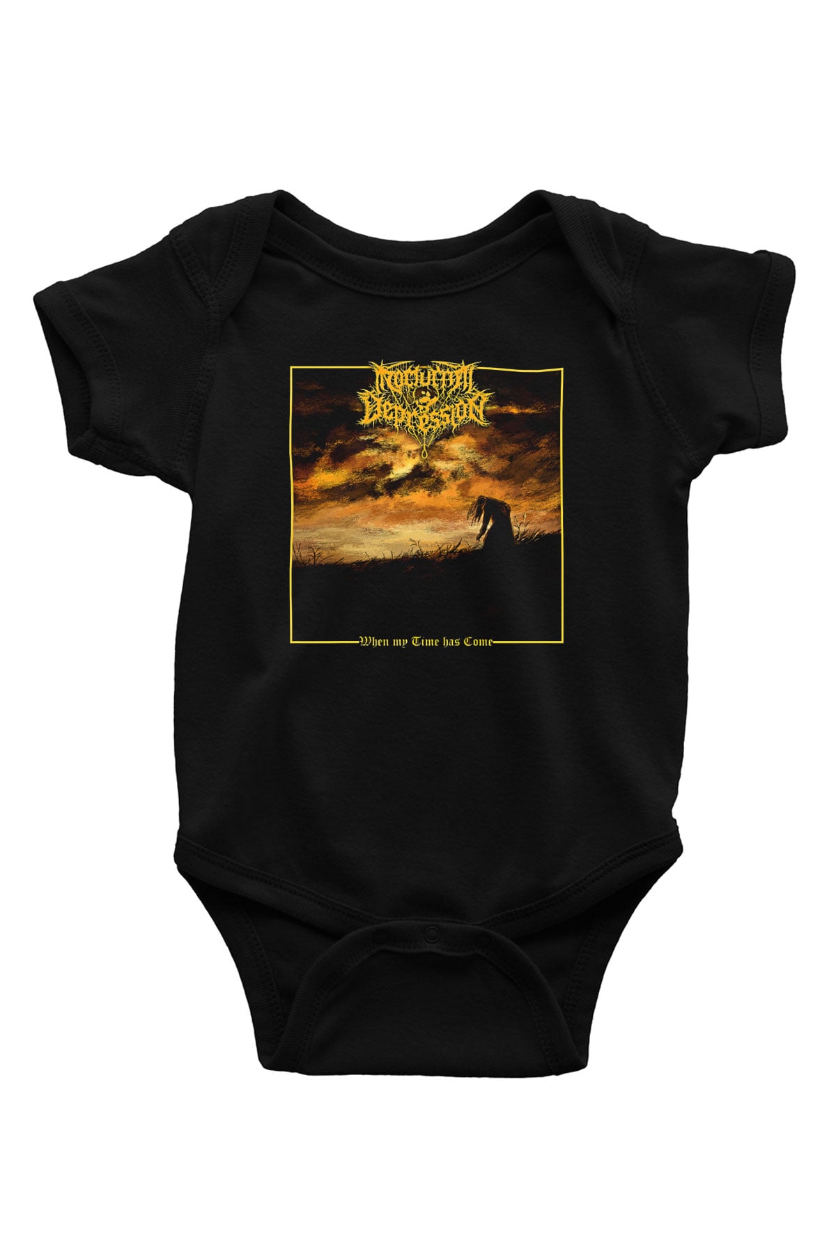 Nocturnal Depression Baskılı Unisex Siyah Bebek Body - Zıbın