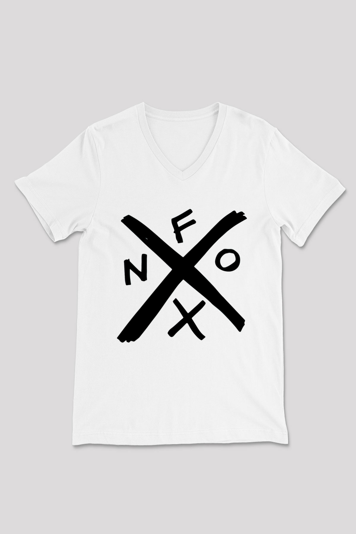 NOFX Beyaz Unisex V Yaka Tişört T-Shirt