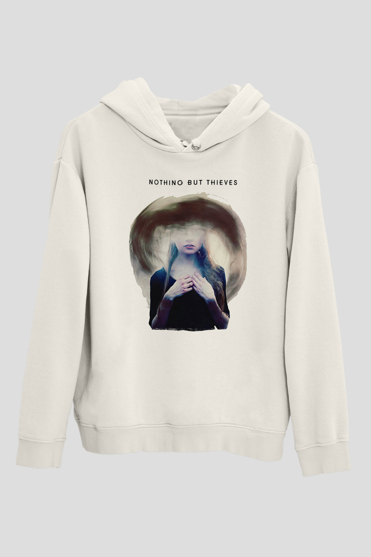 Nothing But Thieves Baskılı Beyaz Unisex Kapüşonlu Sweatshirt