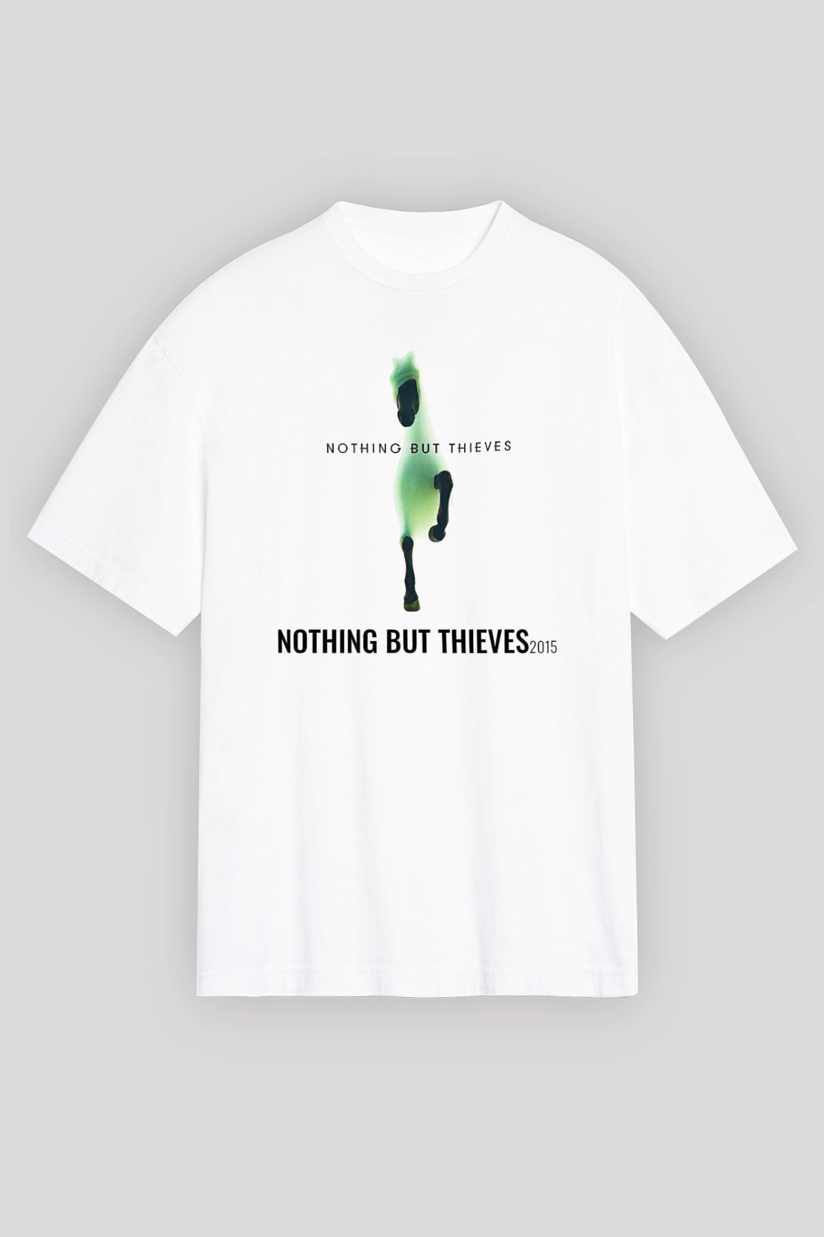 Nothing But Thieves Baskılı Beyaz Unisex Oversize Tişört - Tshirt