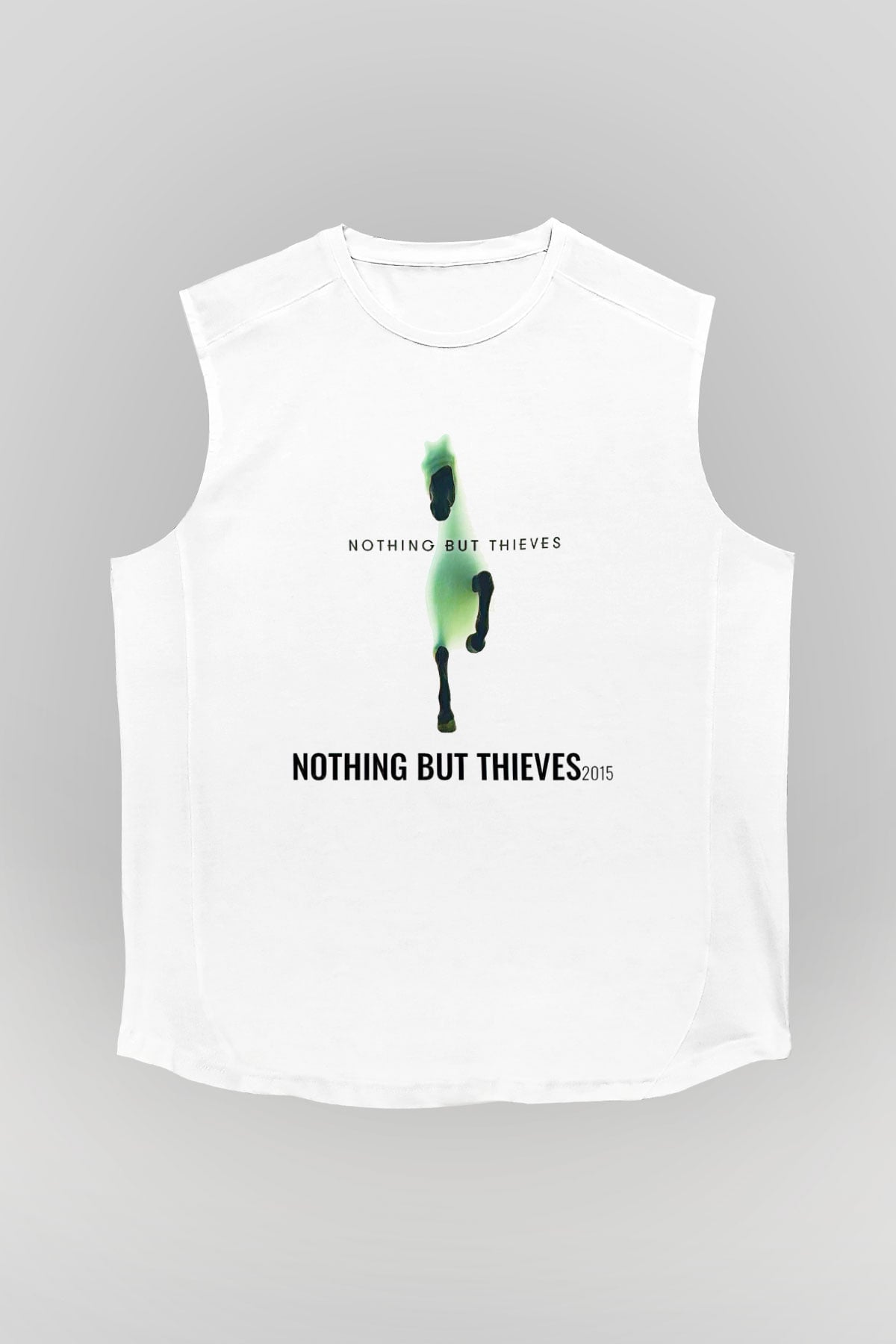Nothing But Thieves Baskılı Beyaz Unisex Kolsuz Tişört - Tshirt