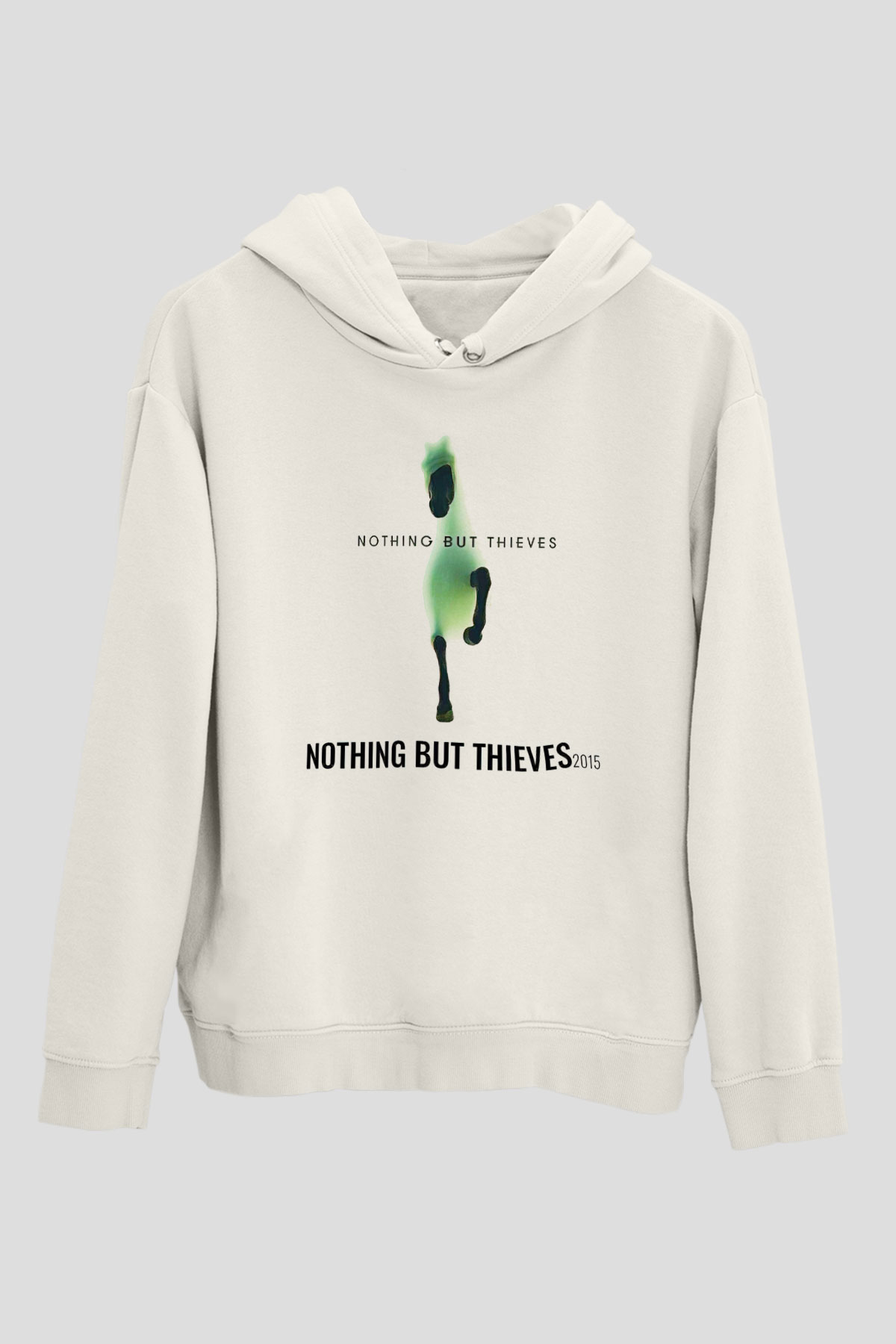 Nothing But Thieves Baskılı Beyaz Unisex Kapüşonlu Sweatshirt