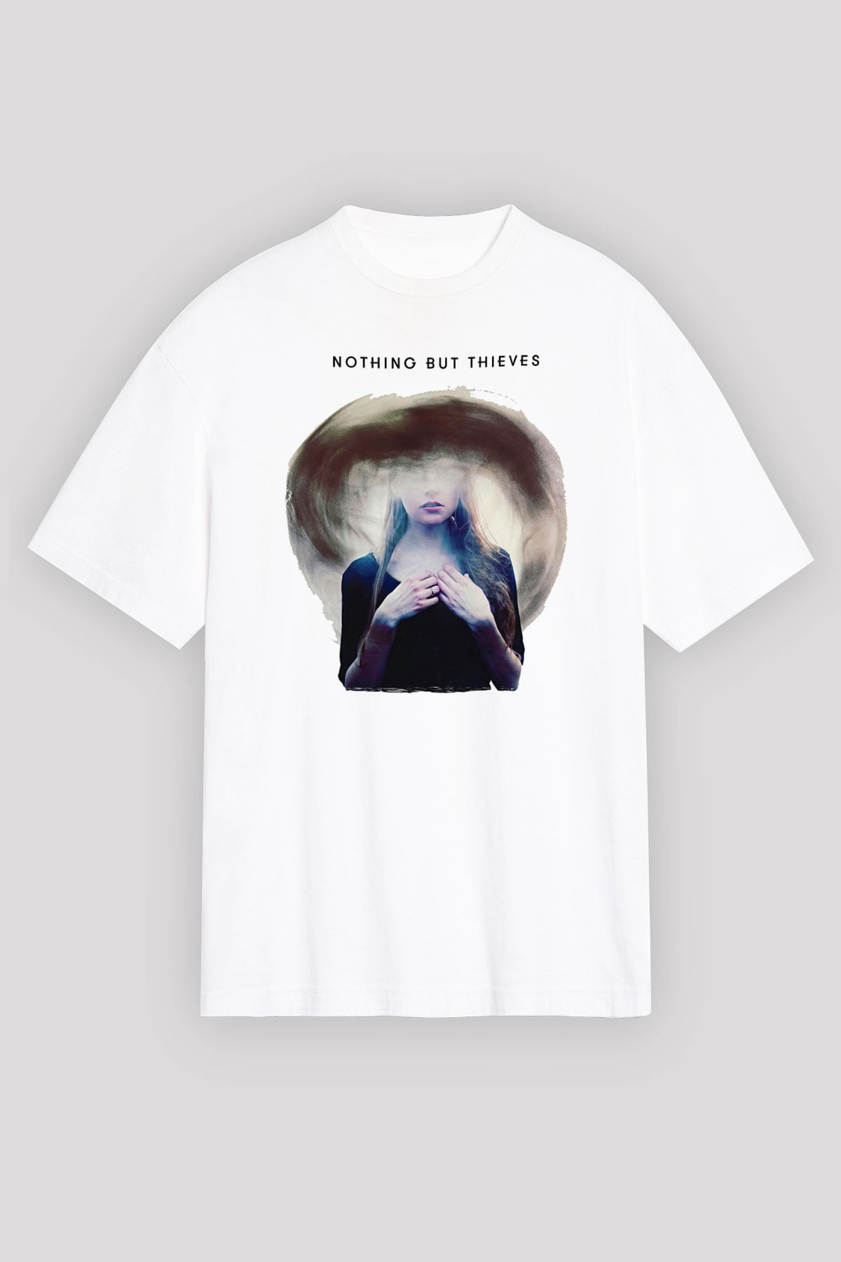 Nothing But Thieves Baskılı Beyaz Unisex Oversize Tişört - Tshirt