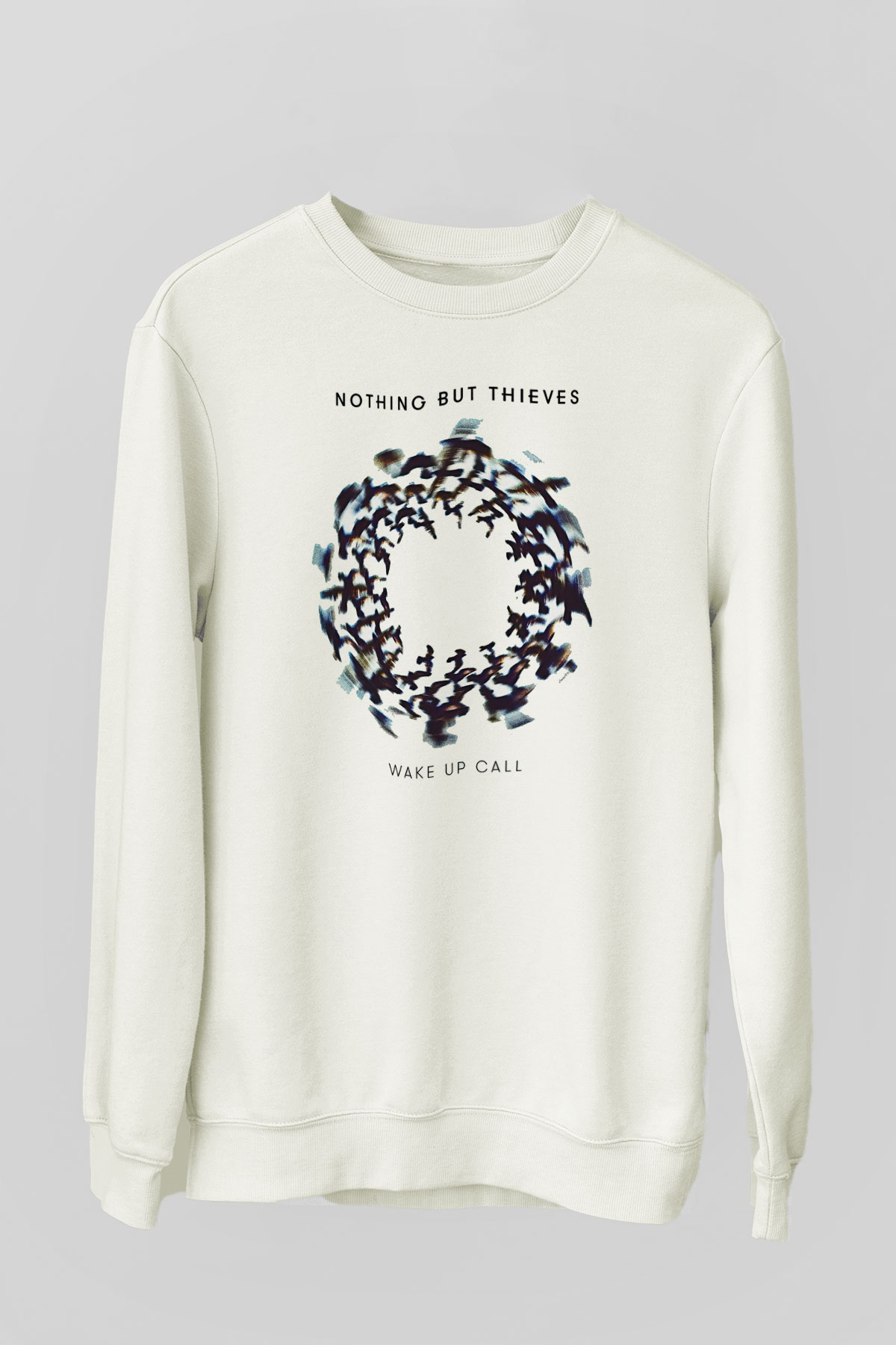 Nothing But Thieves Baskılı Beyaz Unisex Sweatshirt