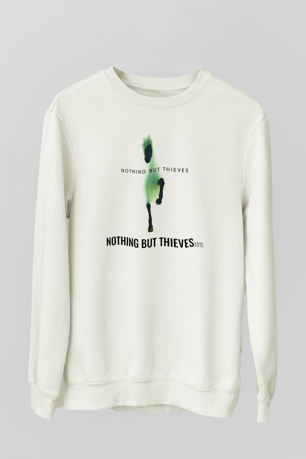 Nothing But Thieves Baskılı Beyaz Unisex Sweatshirt