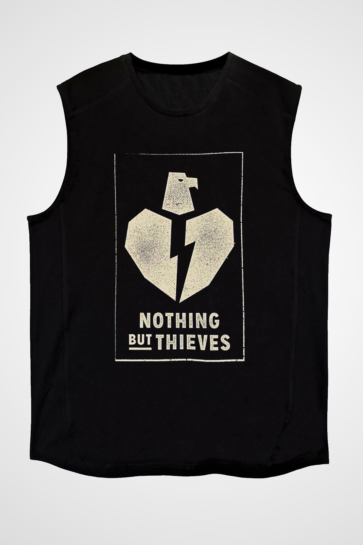 Nothing But Thieves Baskılı Unisex Siyah Kolsuz Tişört - Tshirt