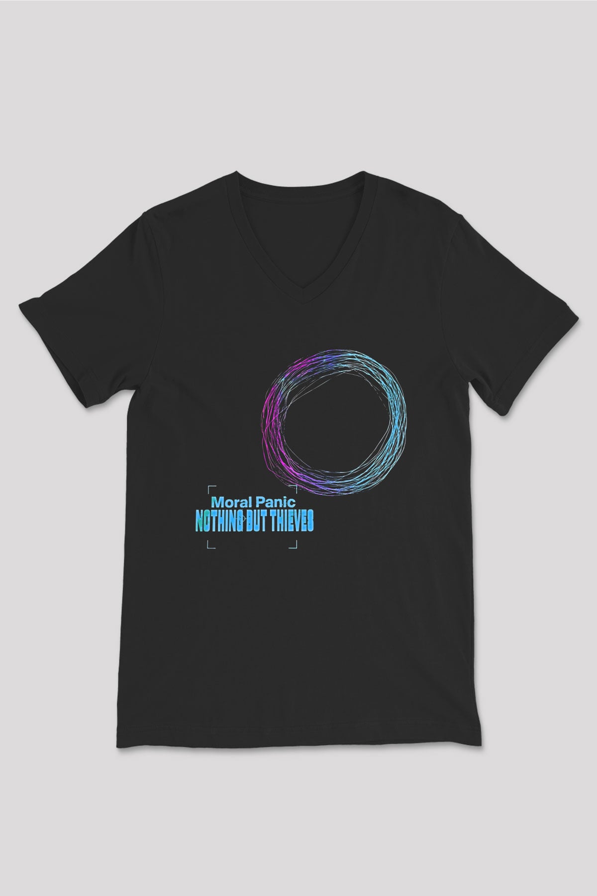 Nothing But Thieves Baskılı Unisex Siyah V Yaka Tişört - Tshirt