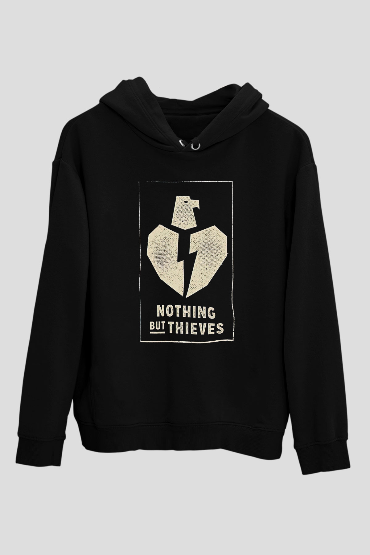 Nothing But Thieves Baskılı Unisex Siyah Kapüşonlu Sweatshirt