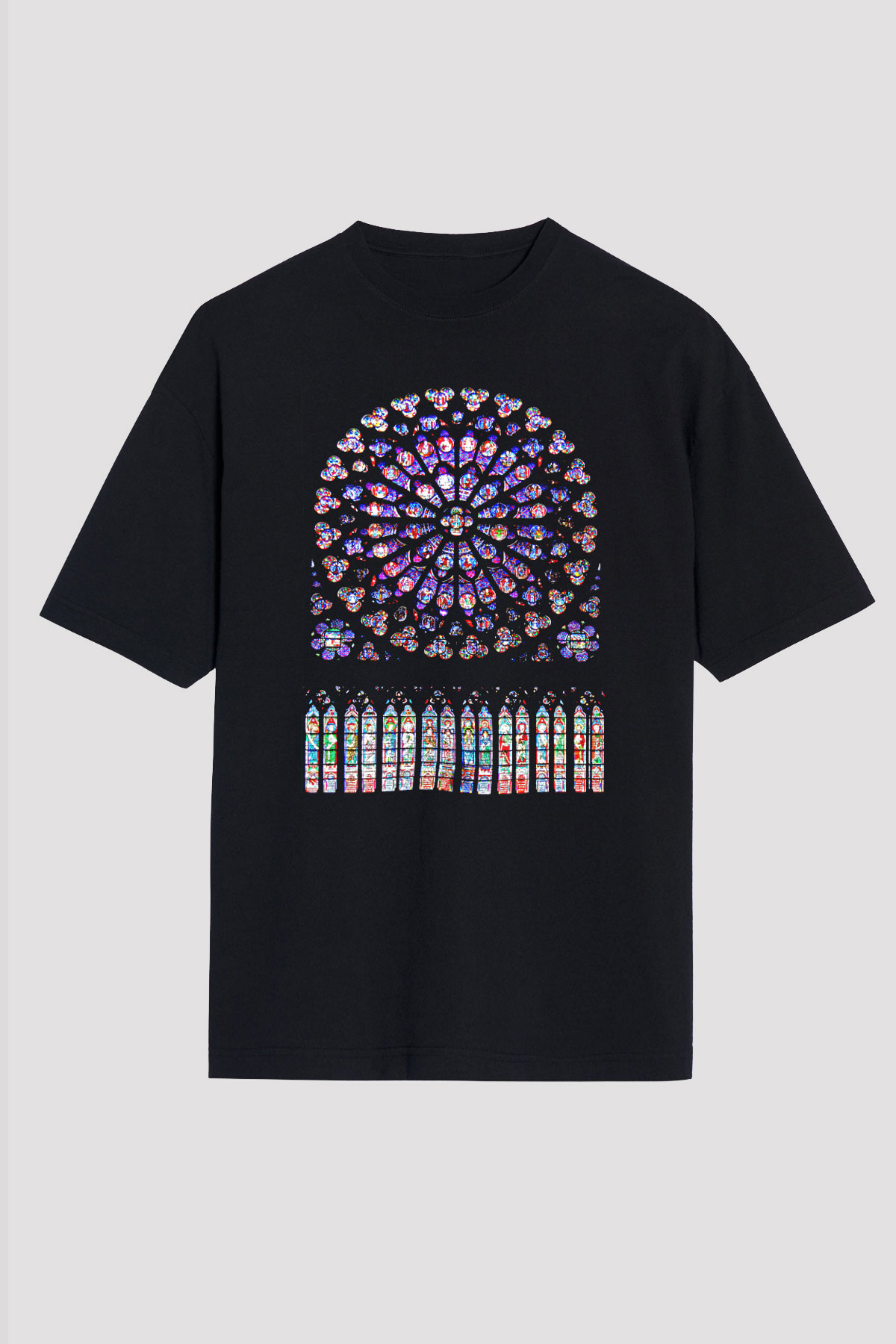 Notre Dame Katedrali Siyah Unisex Oversize Tişört T-Shirt
