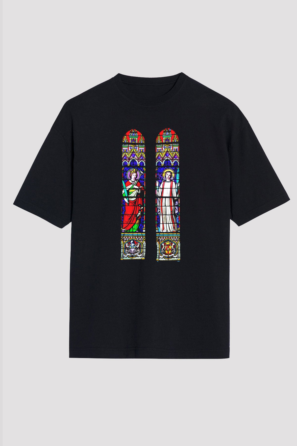 Notre Dame Katedrali Siyah Unisex Oversize Tişört T-Shirt