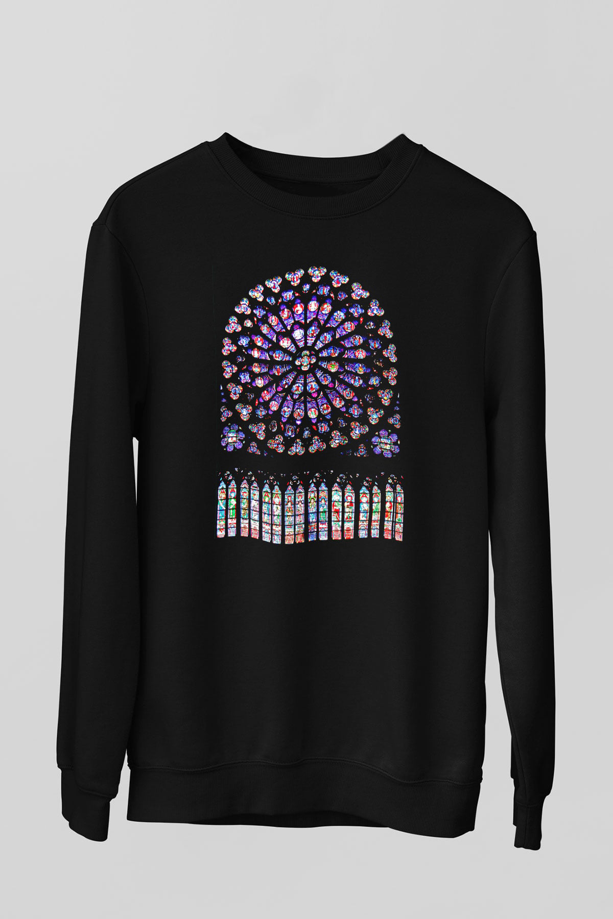 Notre Dame Katedrali Siyah Unisex Sweatshirt