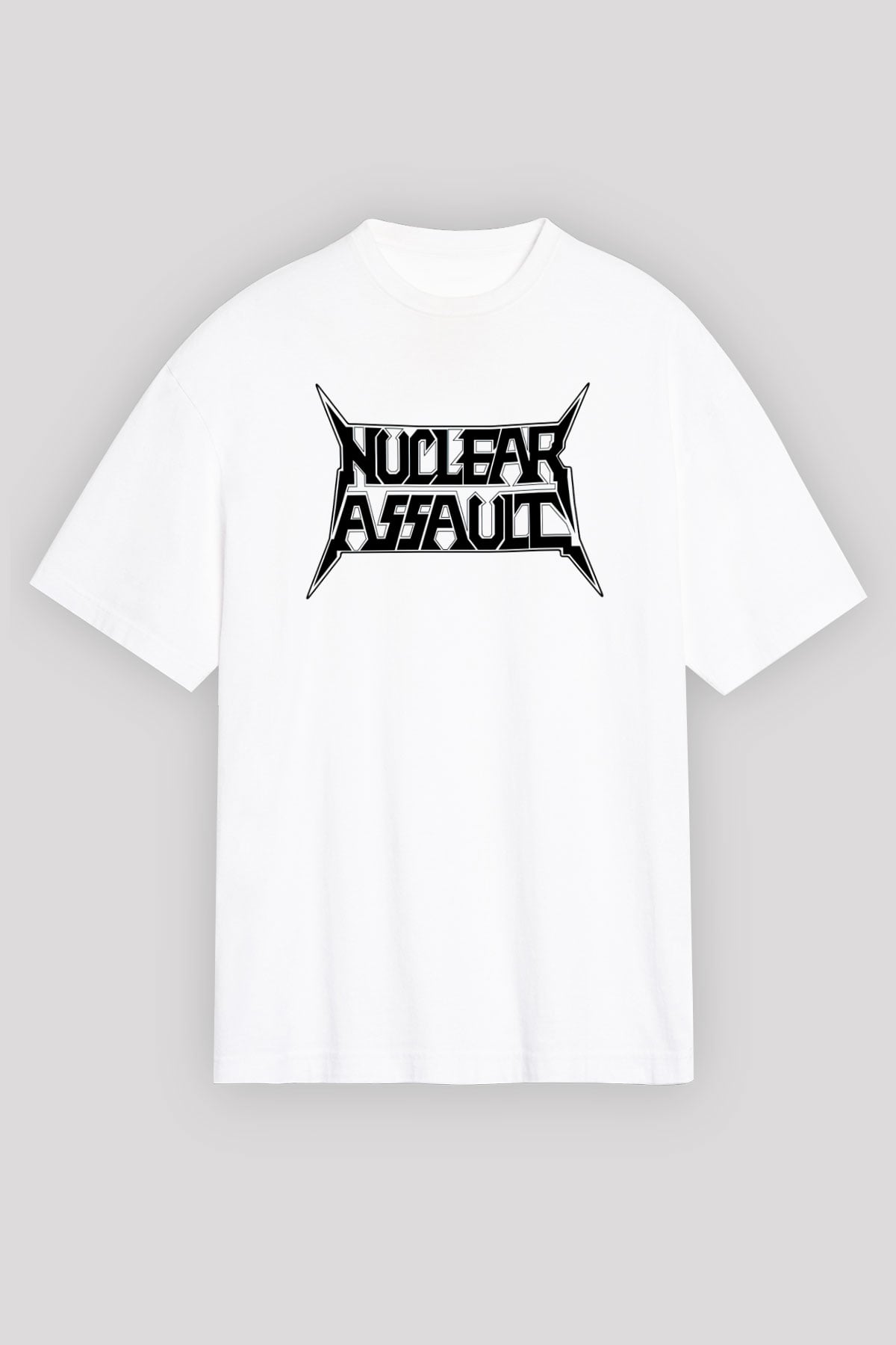 Nuclear Assault Beyaz Unisex Oversize Tişört T-Shirt