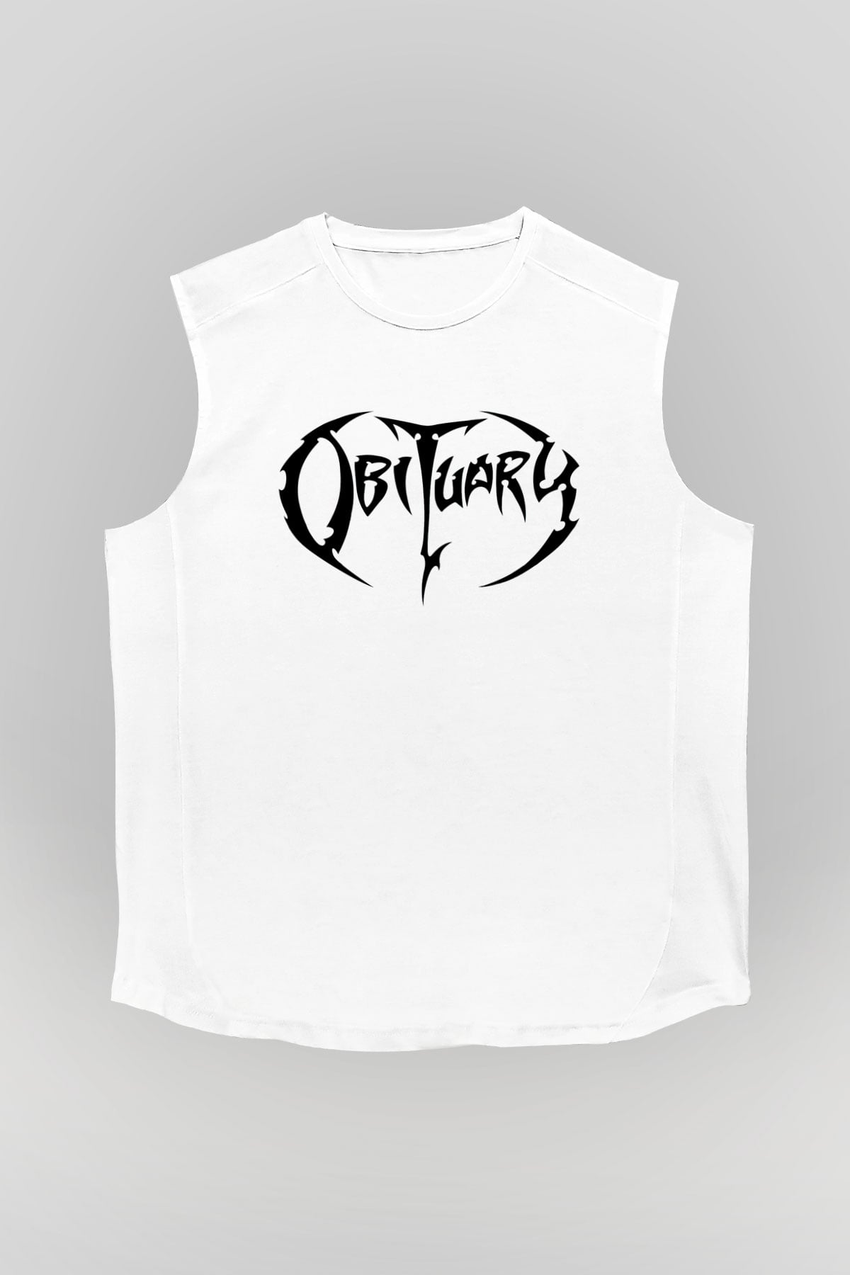 Obituary Beyaz Unisex Kolsuz Tişört