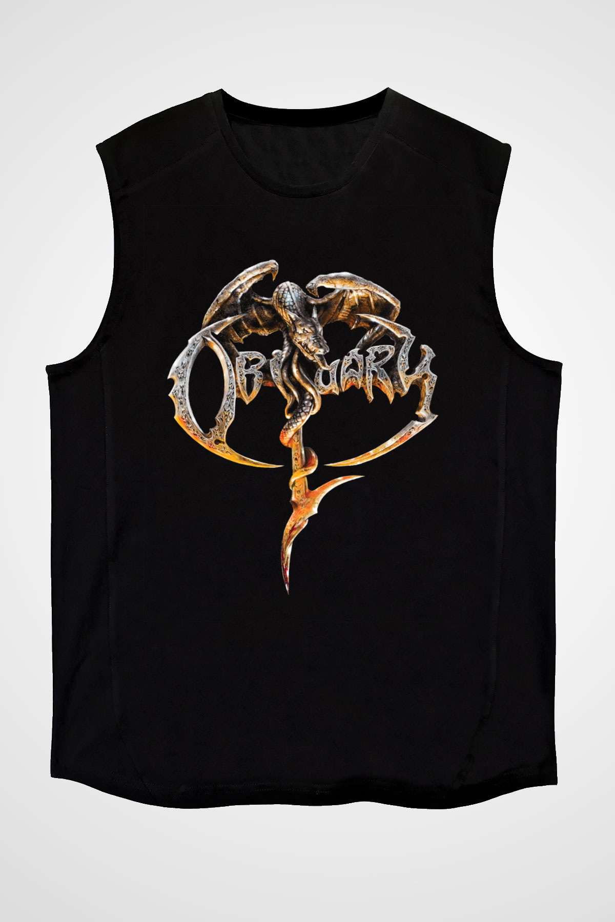 Obituary Siyah Unisex Kolsuz Tişört