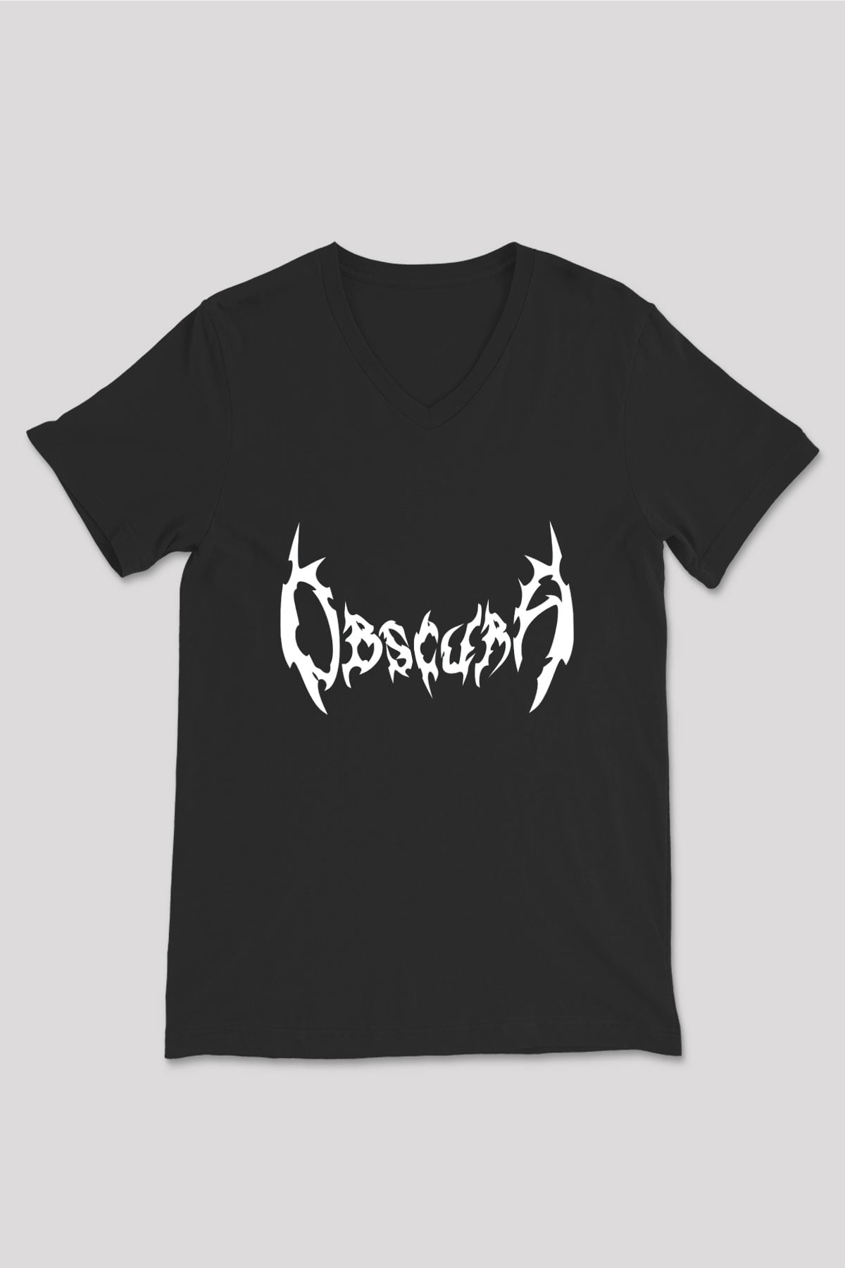 Obscura Siyah Unisex V Yaka Tişört T-Shirt