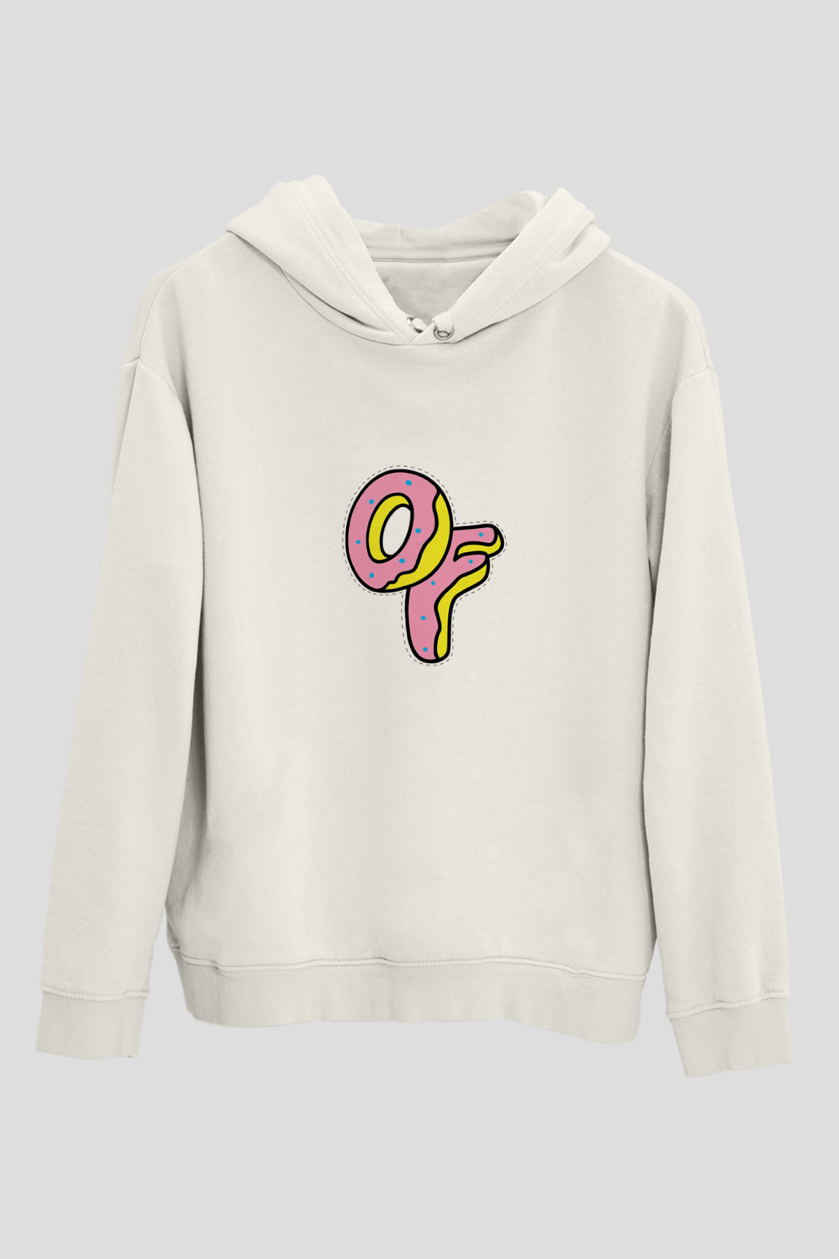 Odd Future Baskılı Unisex Beyaz Kapüşonlu Sweatshirt