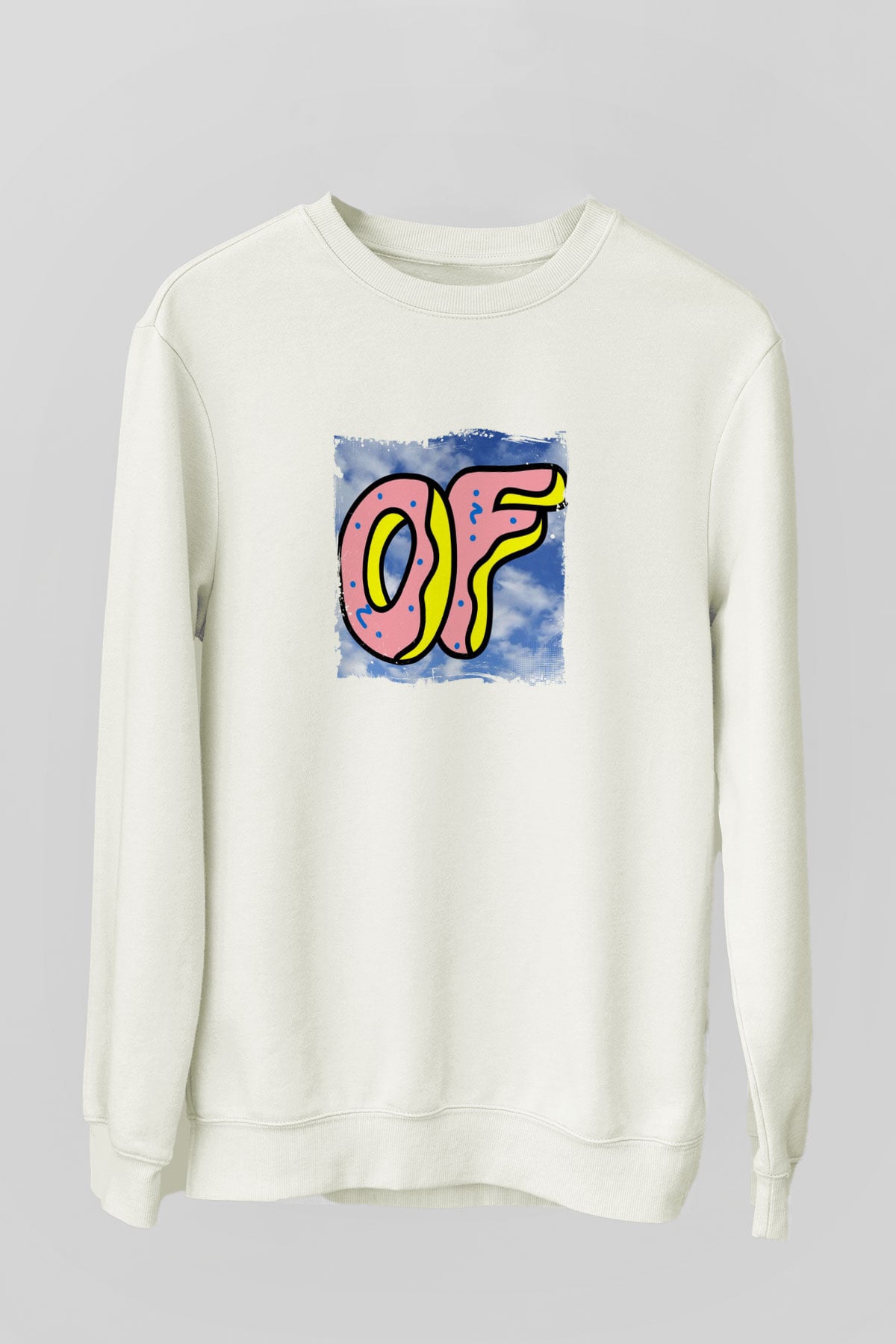 Odd Future Baskılı Unisex Beyaz Sweatshirt