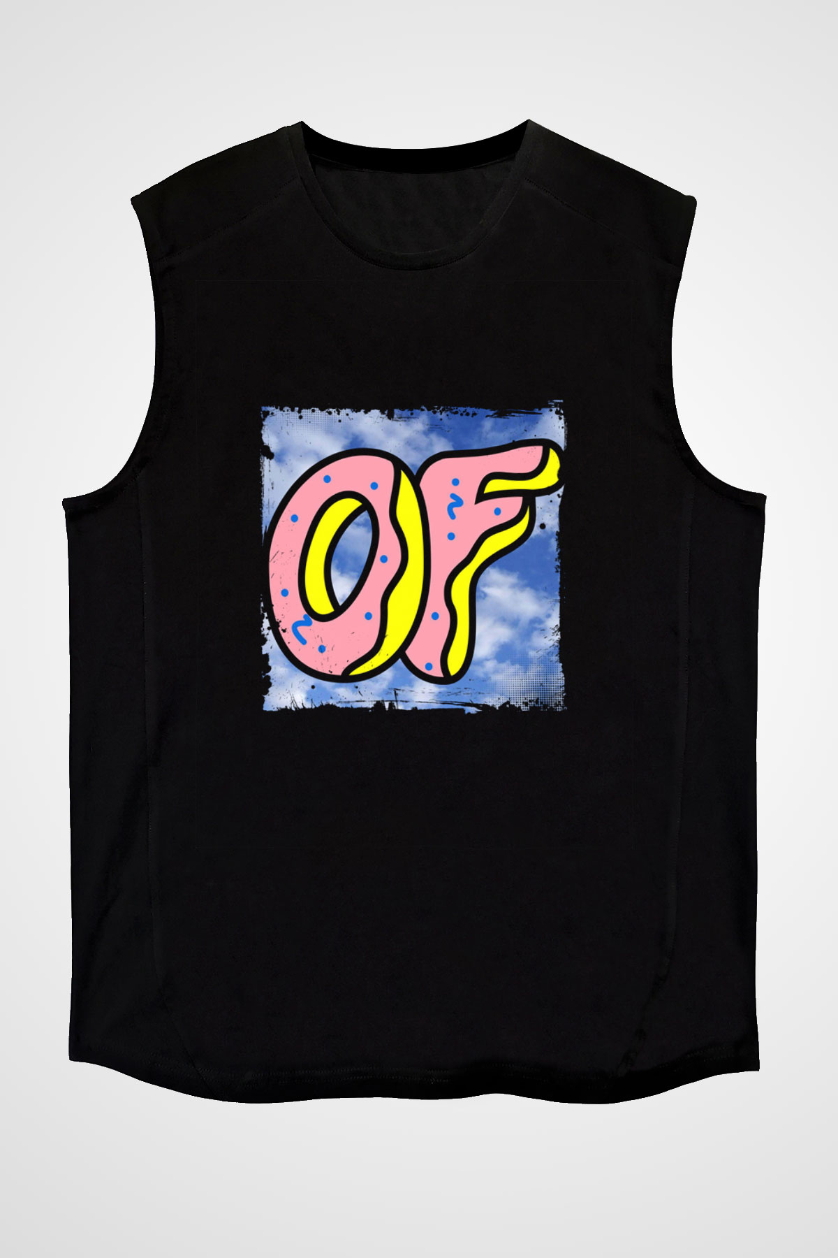 Odd Future Baskılı Unisex Siyah Kolsuz Tişört