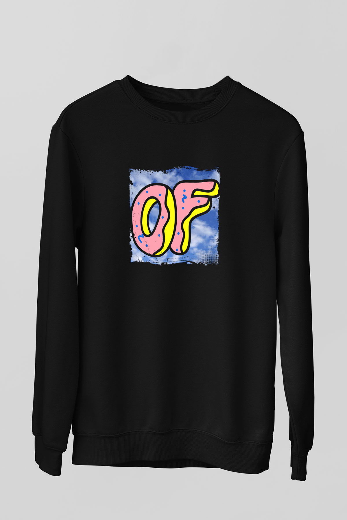 Odd Future Baskılı Unisex Siyah Sweatshirt