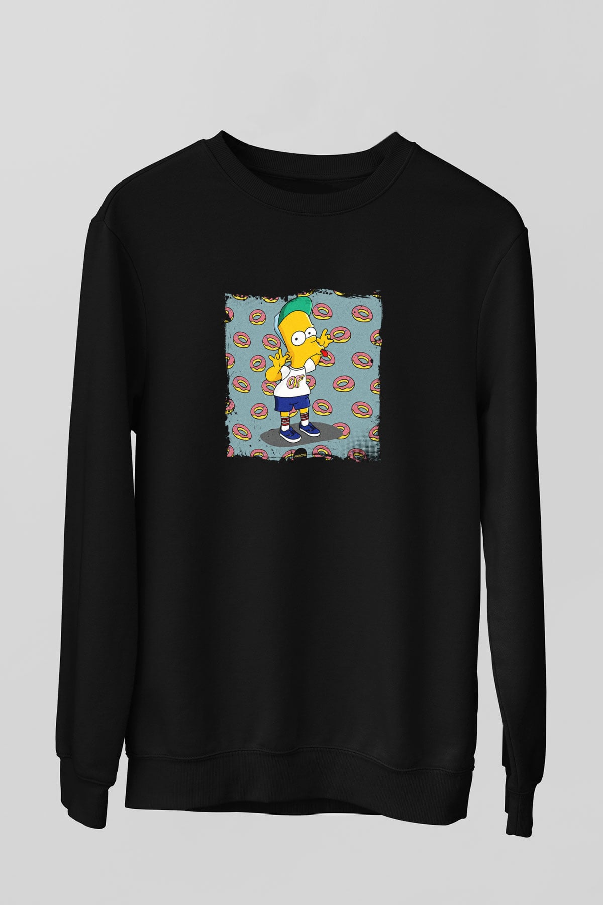 Odd Future Baskılı Unisex Siyah Sweatshirt