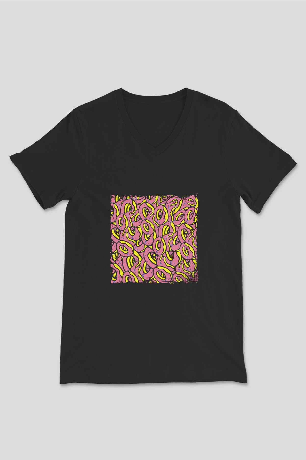 Odd Future Baskılı Unisex Siyah V Yaka Tişört