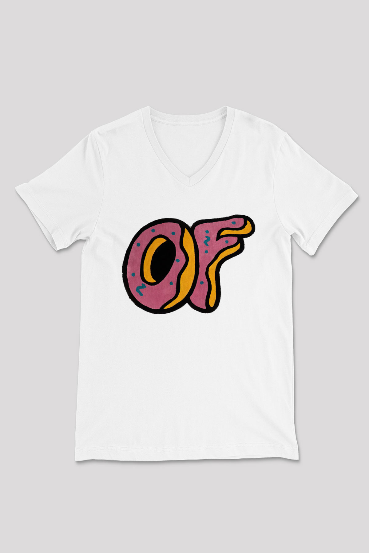 Odd Future Beyaz Unisex V Yaka Tişört