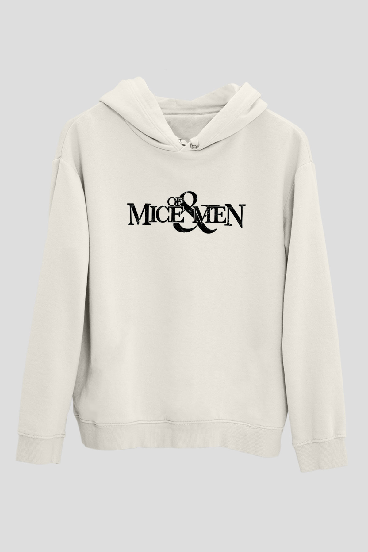 Of Mice and Men Beyaz Unisex Kapşonlu Sweatshirt