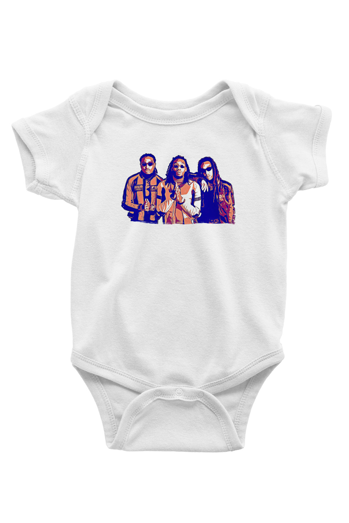 Offset Baskılı Beyaz Unisex Bebek Body - Zıbın