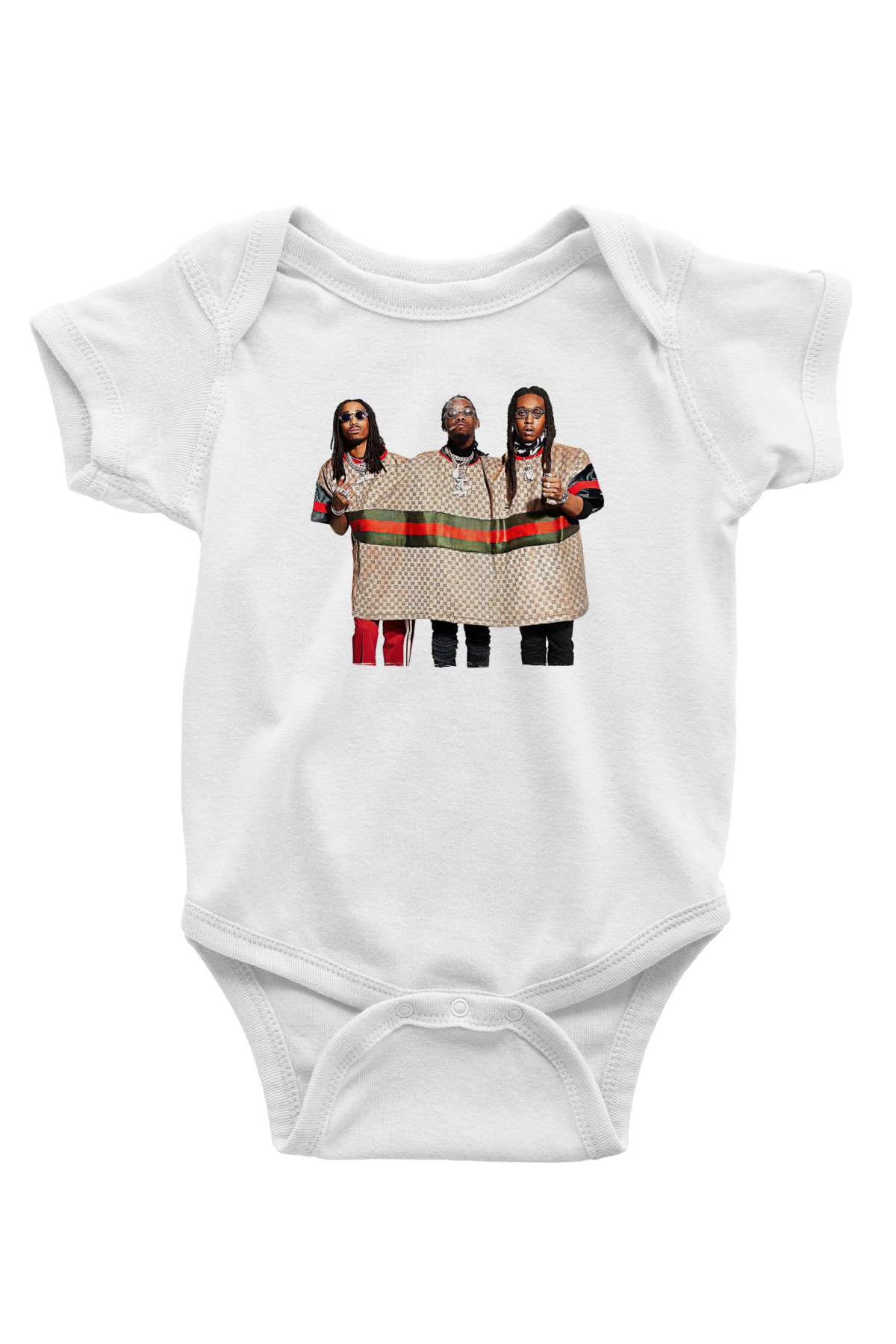 Offset Baskılı Beyaz Unisex Bebek Body - Zıbın