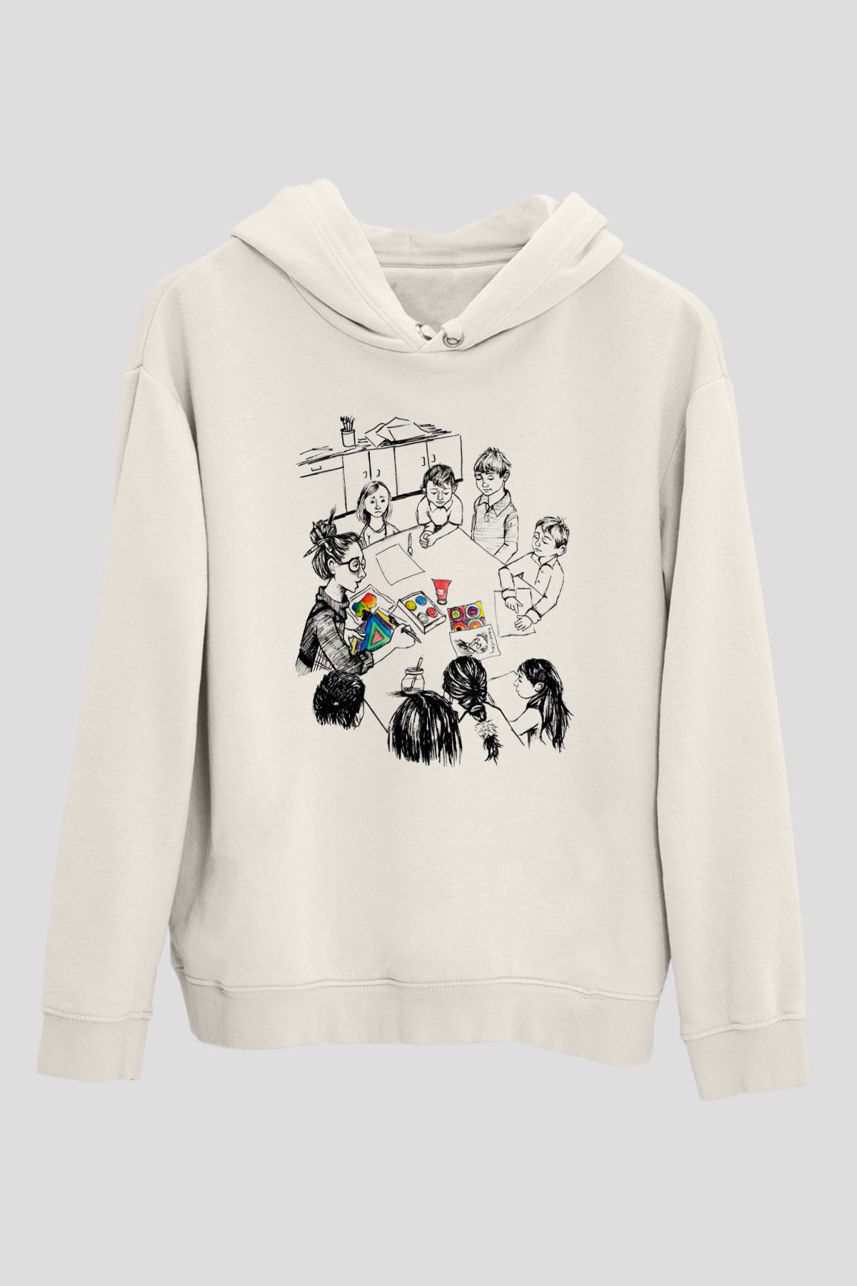 Öğretmen Beyaz Unisex Hoodie