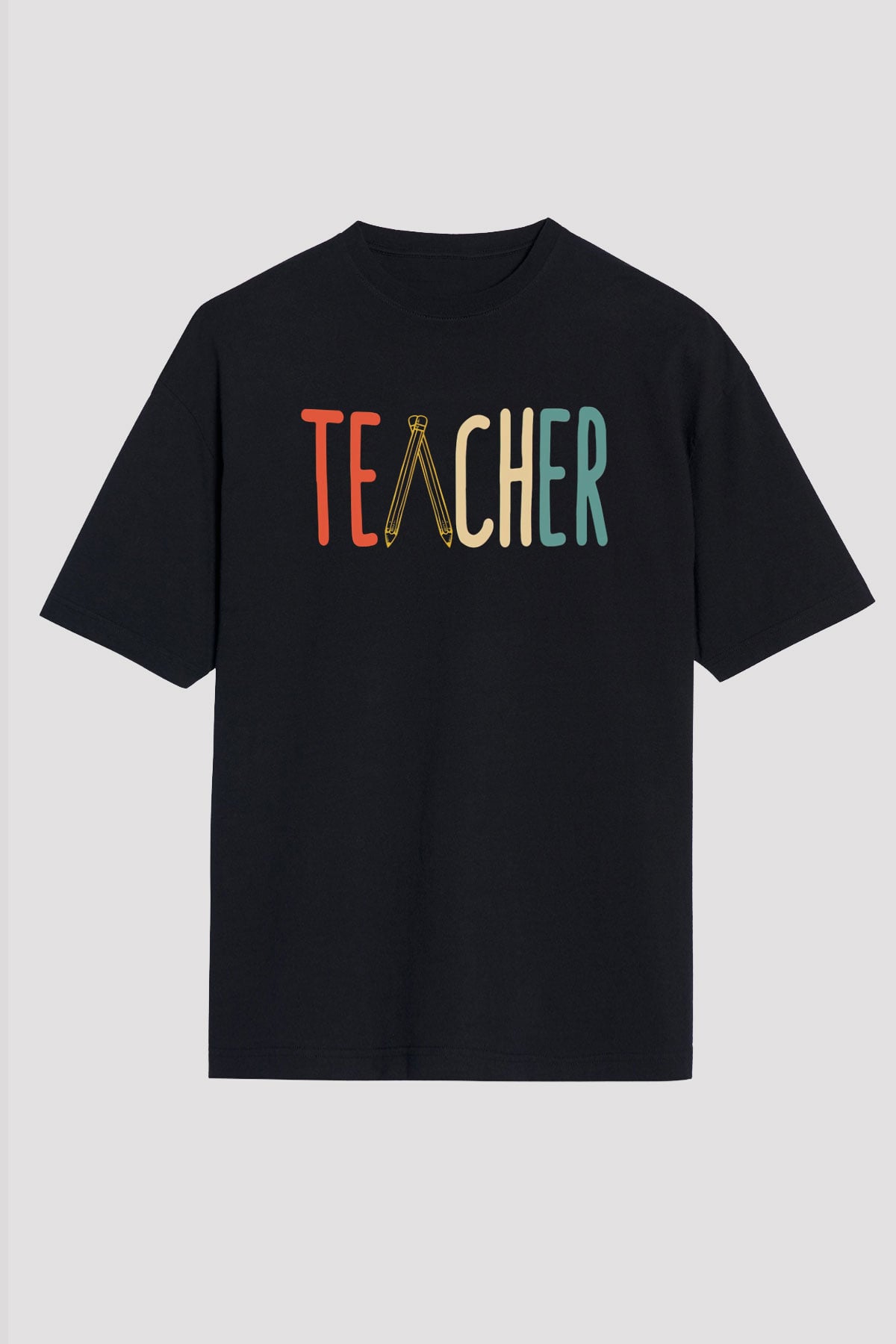 Öğretmen Siyah Unisex Tişört T-Shirt - TişörtFabrikası