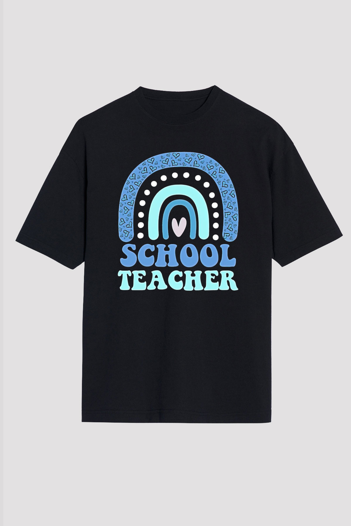 Öğretmenler Günü Baskılı Unisex Siyah Oversize Tişört - Tshirt