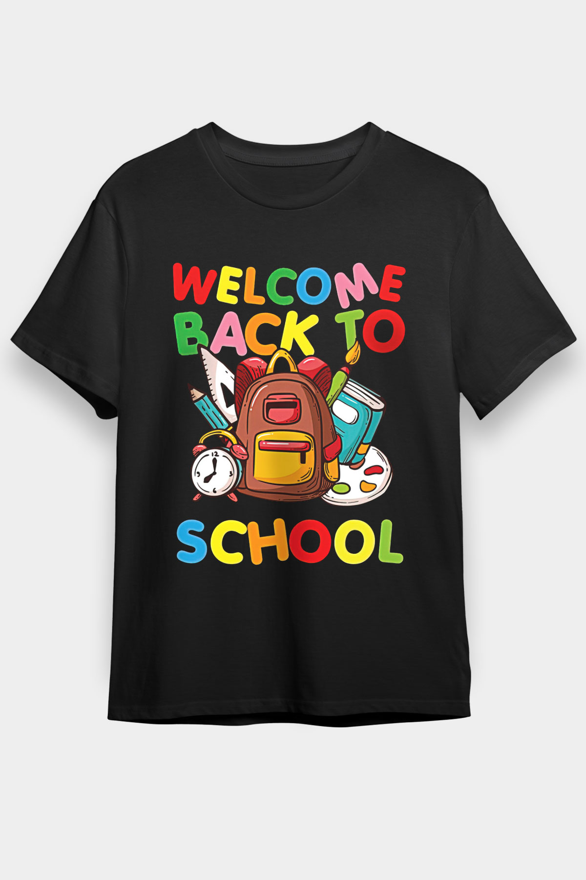 Öğretmenler Günü Baskılı Unisex Siyah Tişört - Tshirt