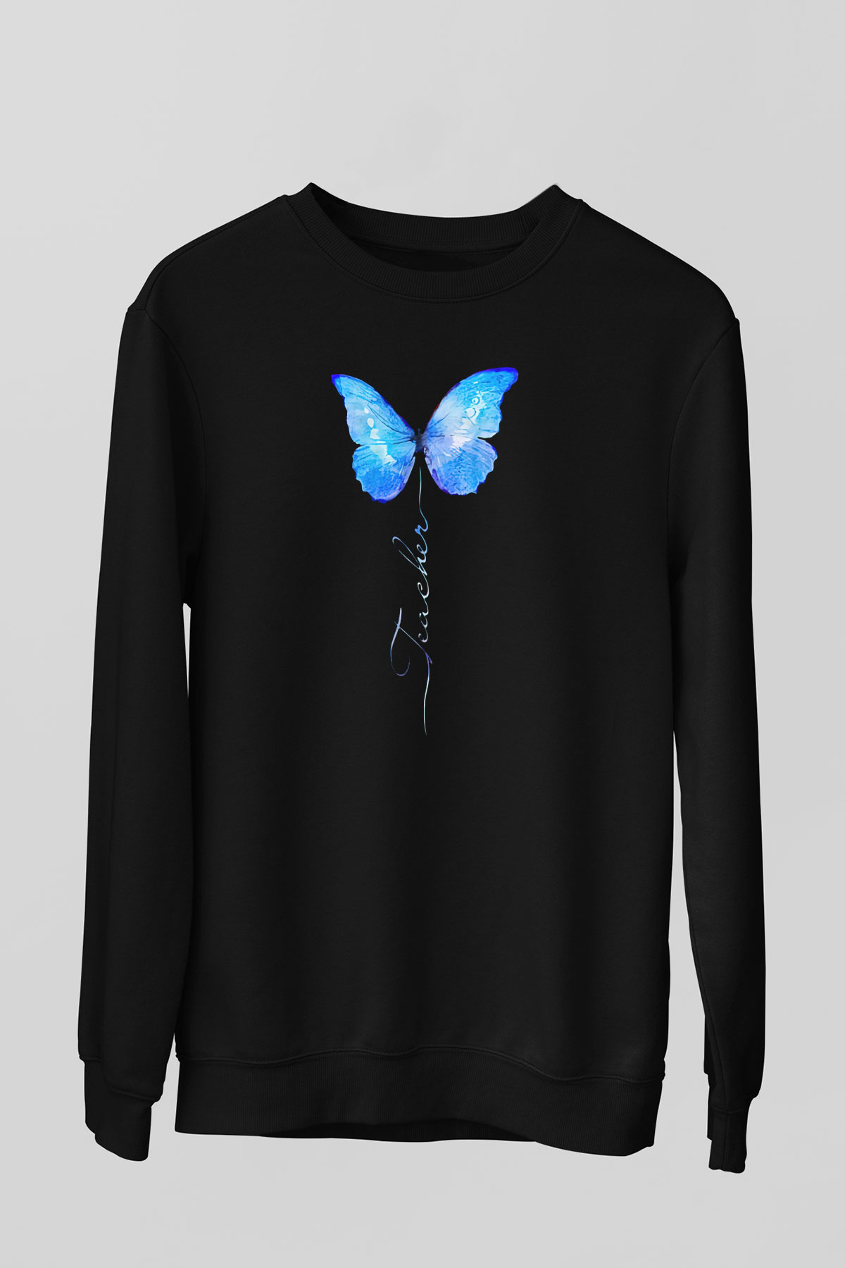 Öğretmenler Günü Baskılı Unisex Siyah Sweatshirt