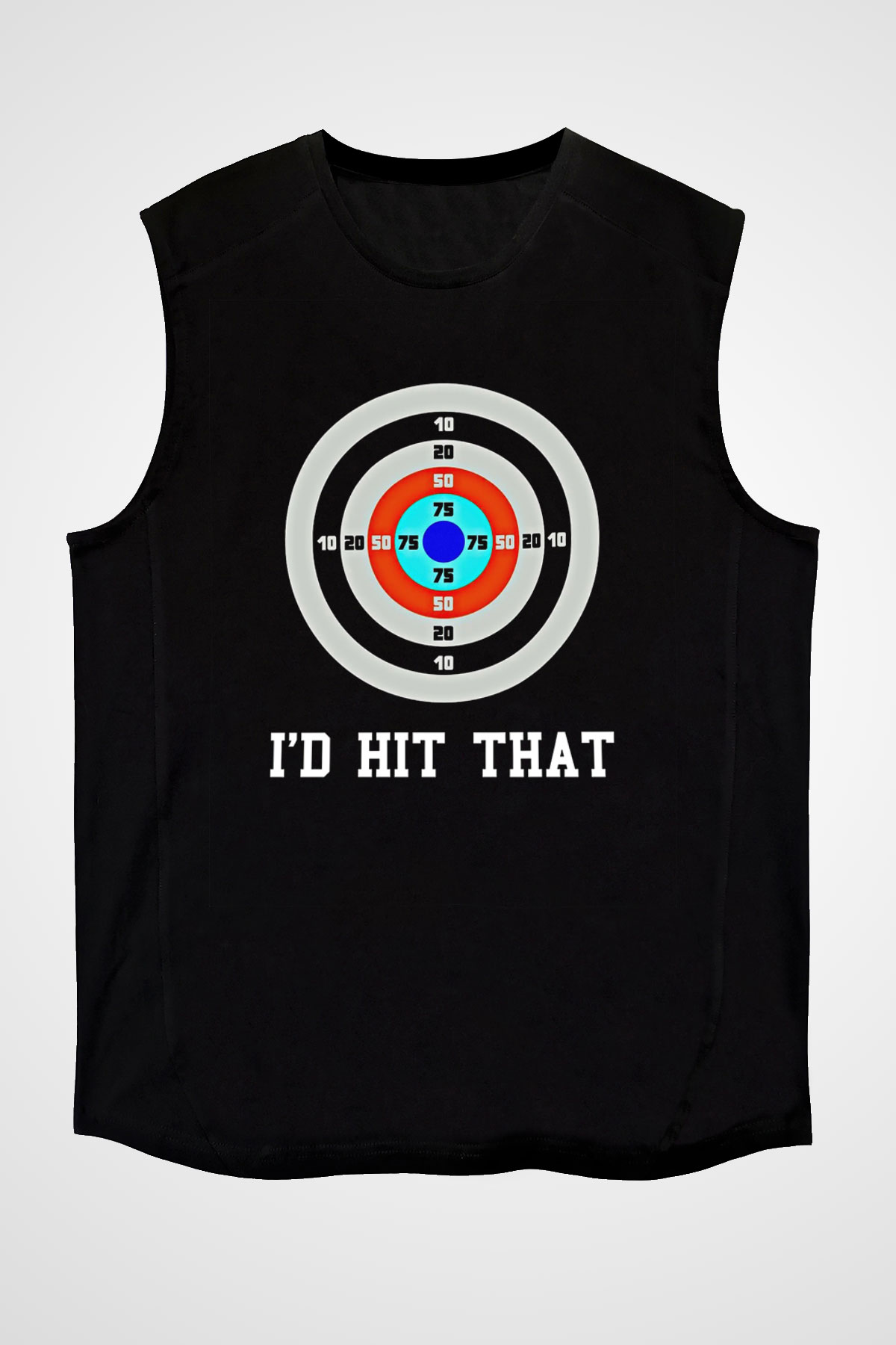 Okçuluk - Archery Baskılı Unisex Siyah Kolsuz Tişört