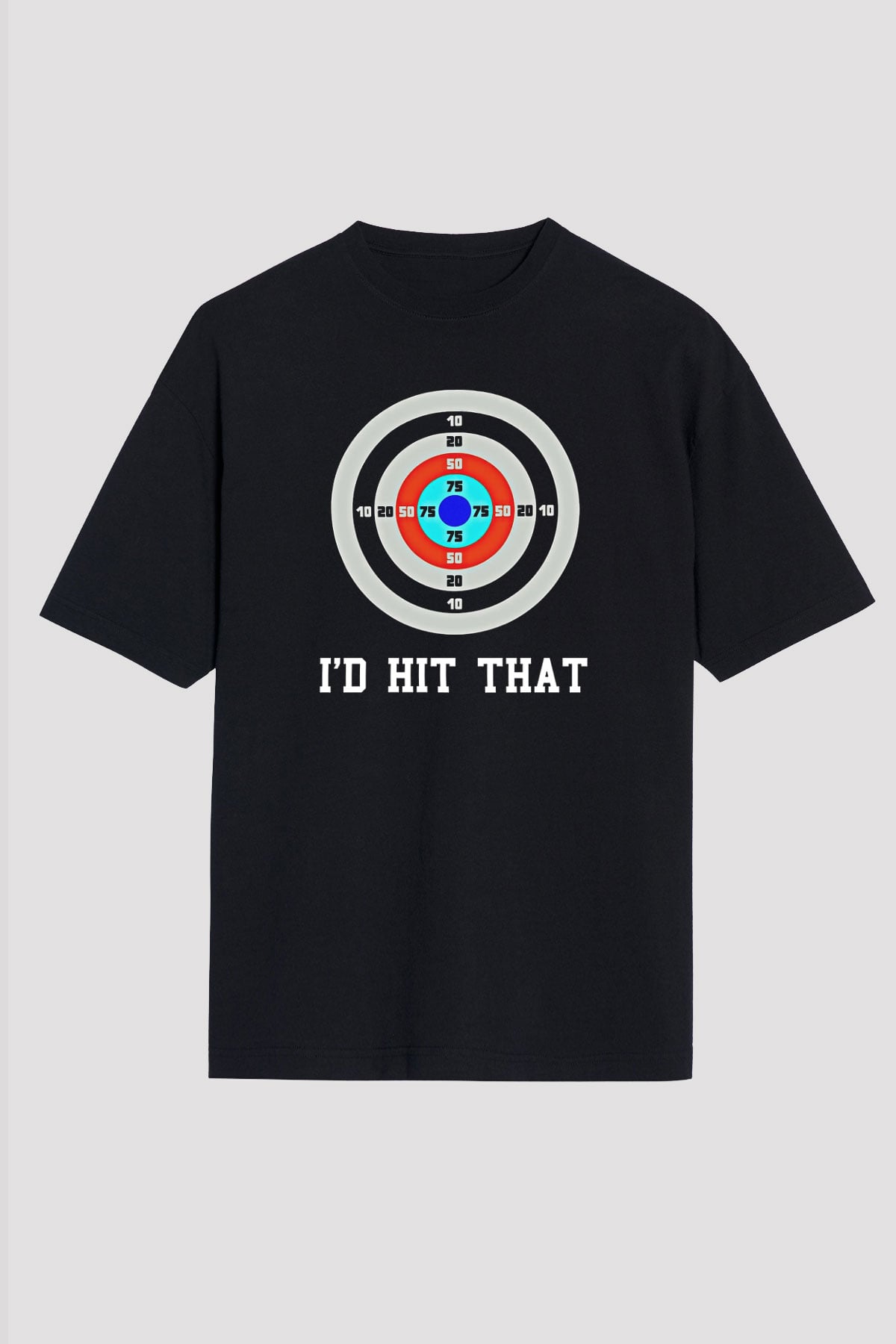 Okçuluk - Archery Baskılı Unisex Siyah Oversize Tişört