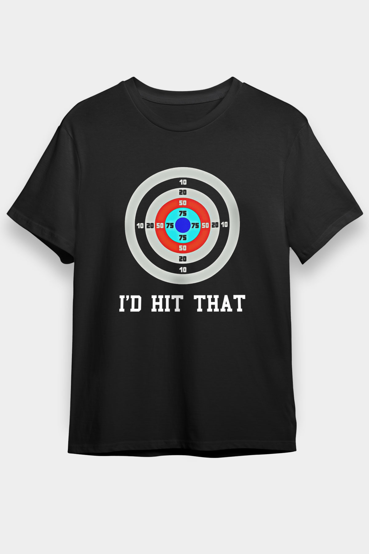 Okçuluk - Archery Baskılı Unisex Siyah Tişört - Tshirt