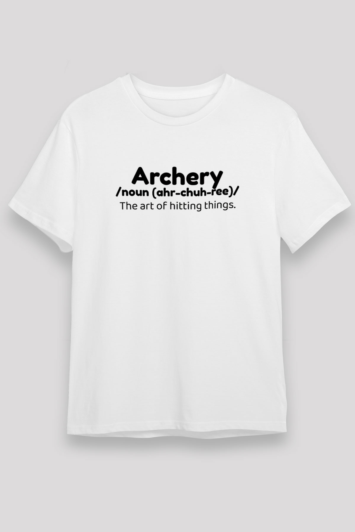 Okçuluk Baskılı Unisex Beyaz Tişört - Tshirt