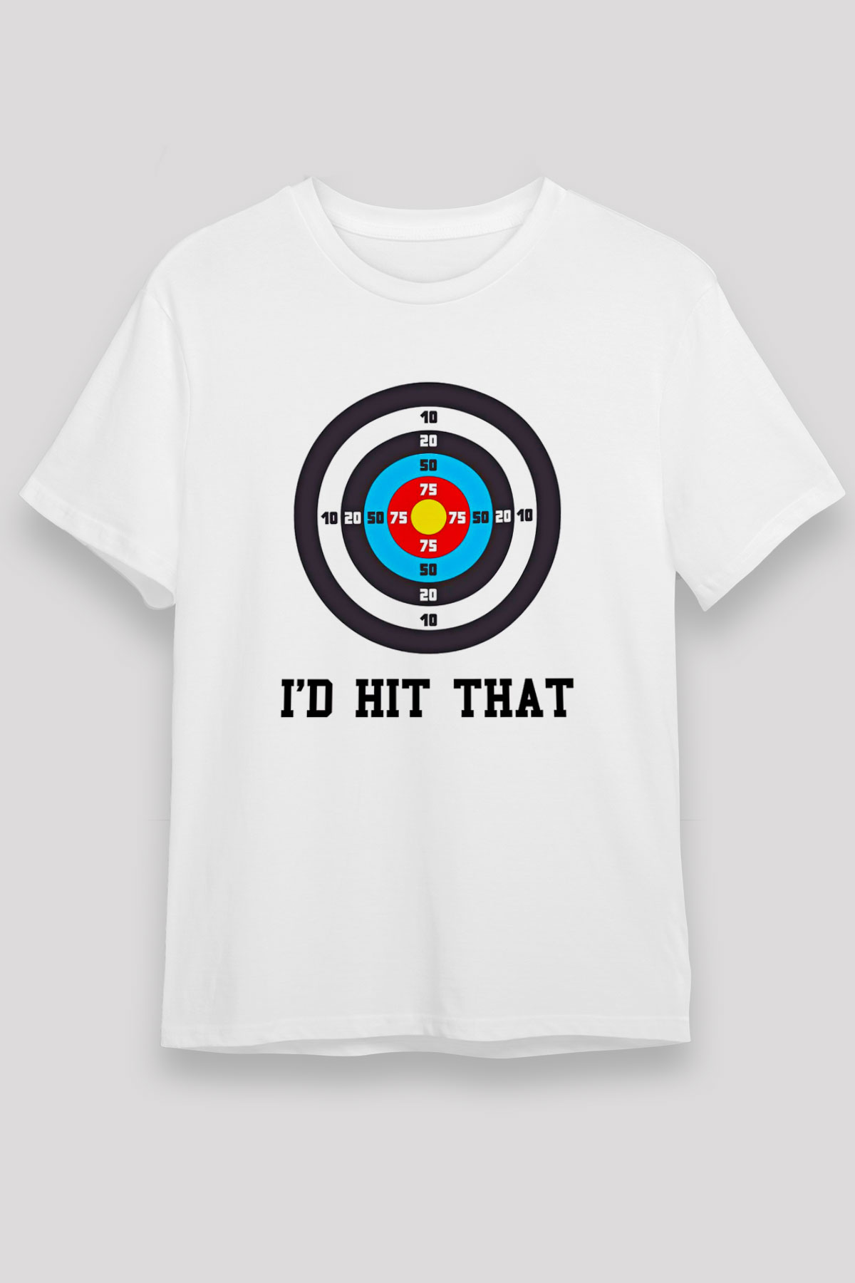 Okçuluk Baskılı Unisex Beyaz Tişört - Tshirt