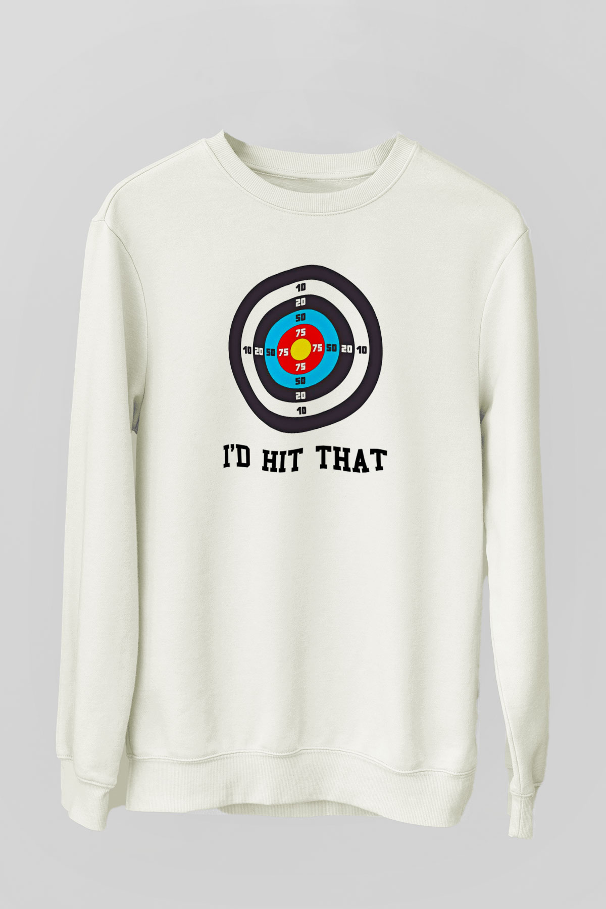 Okçuluk Baskılı Unisex Ekru Sweatshirt