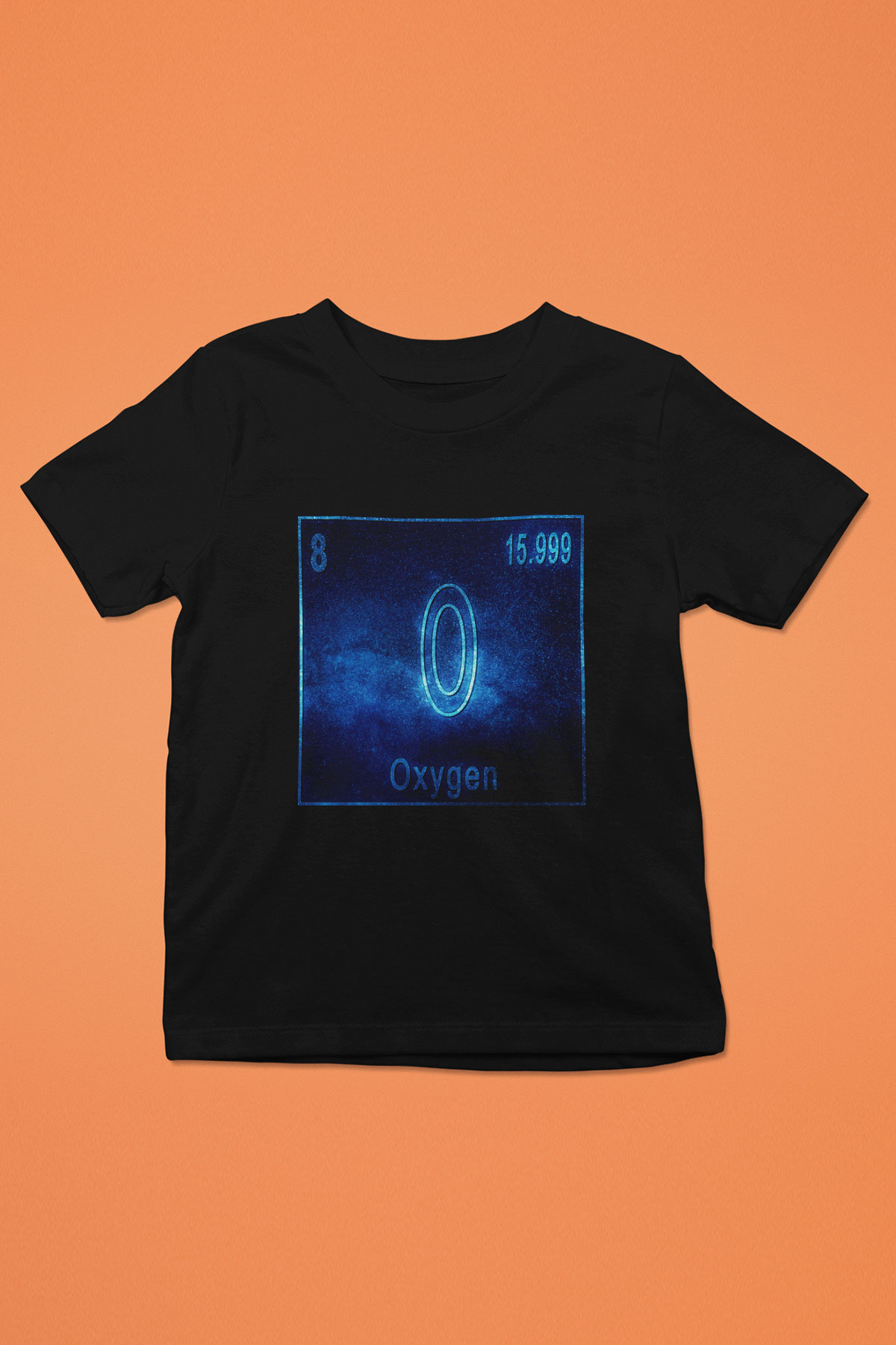Oksijen Elementi Atom Numarası Baskılı Unisex Siyah Çocuk Tişört