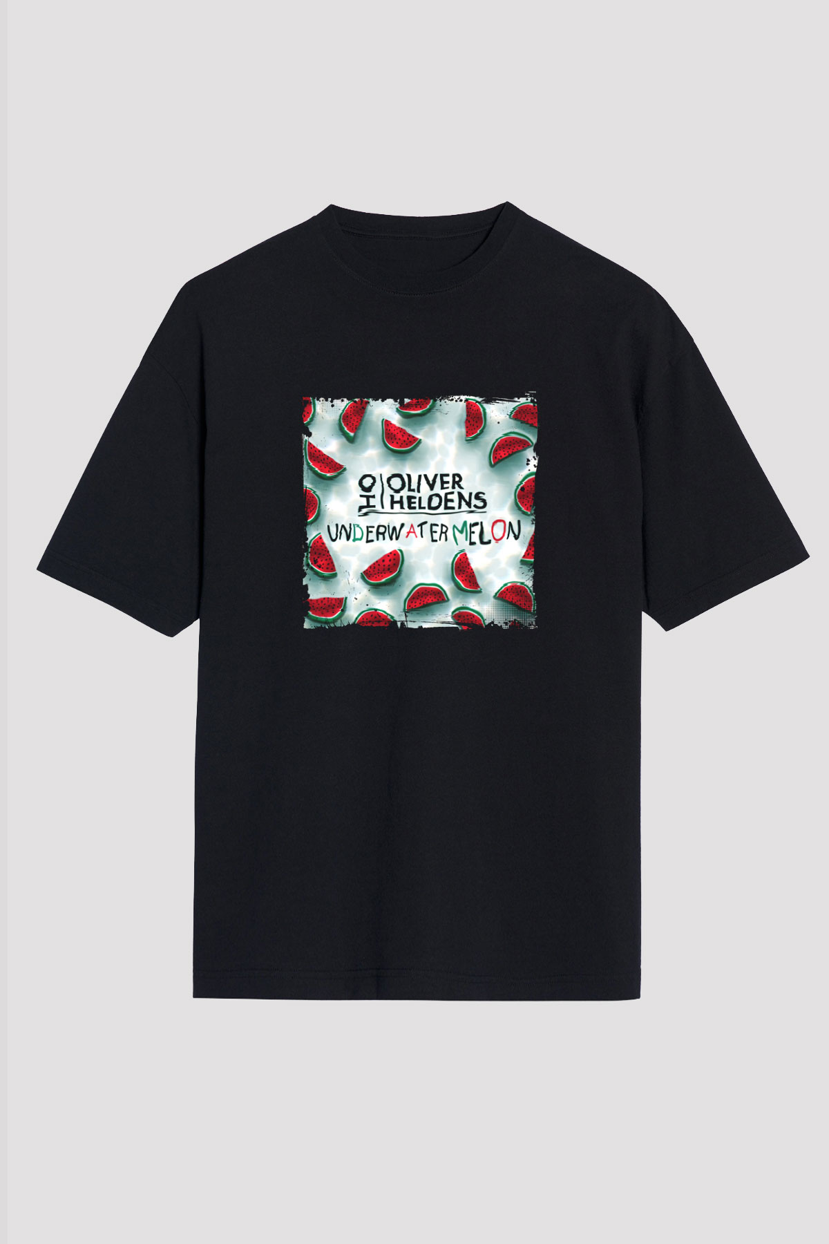 Oliver Heldens Baskılı Unisex Oversize Siyah Tişört