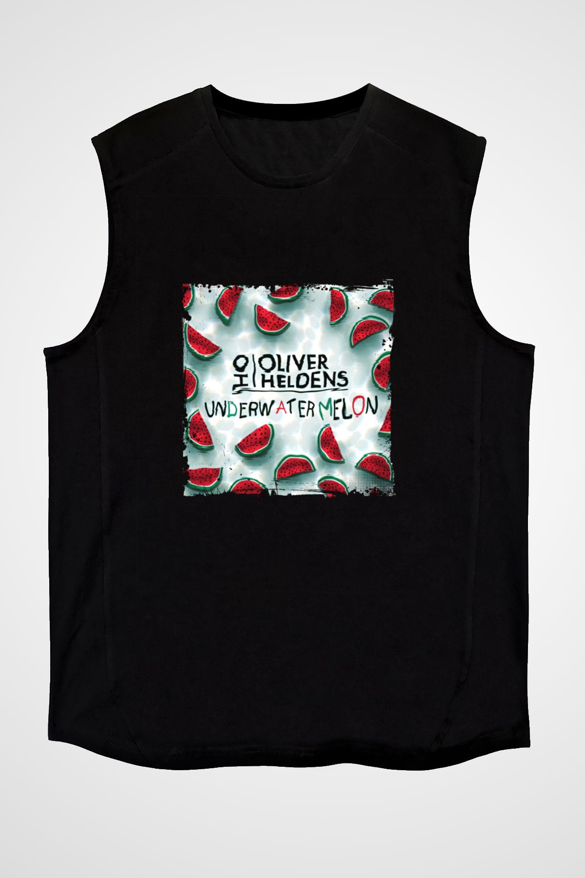 Oliver Heldens Baskılı Unisex Siyah Kolsuz Tişört