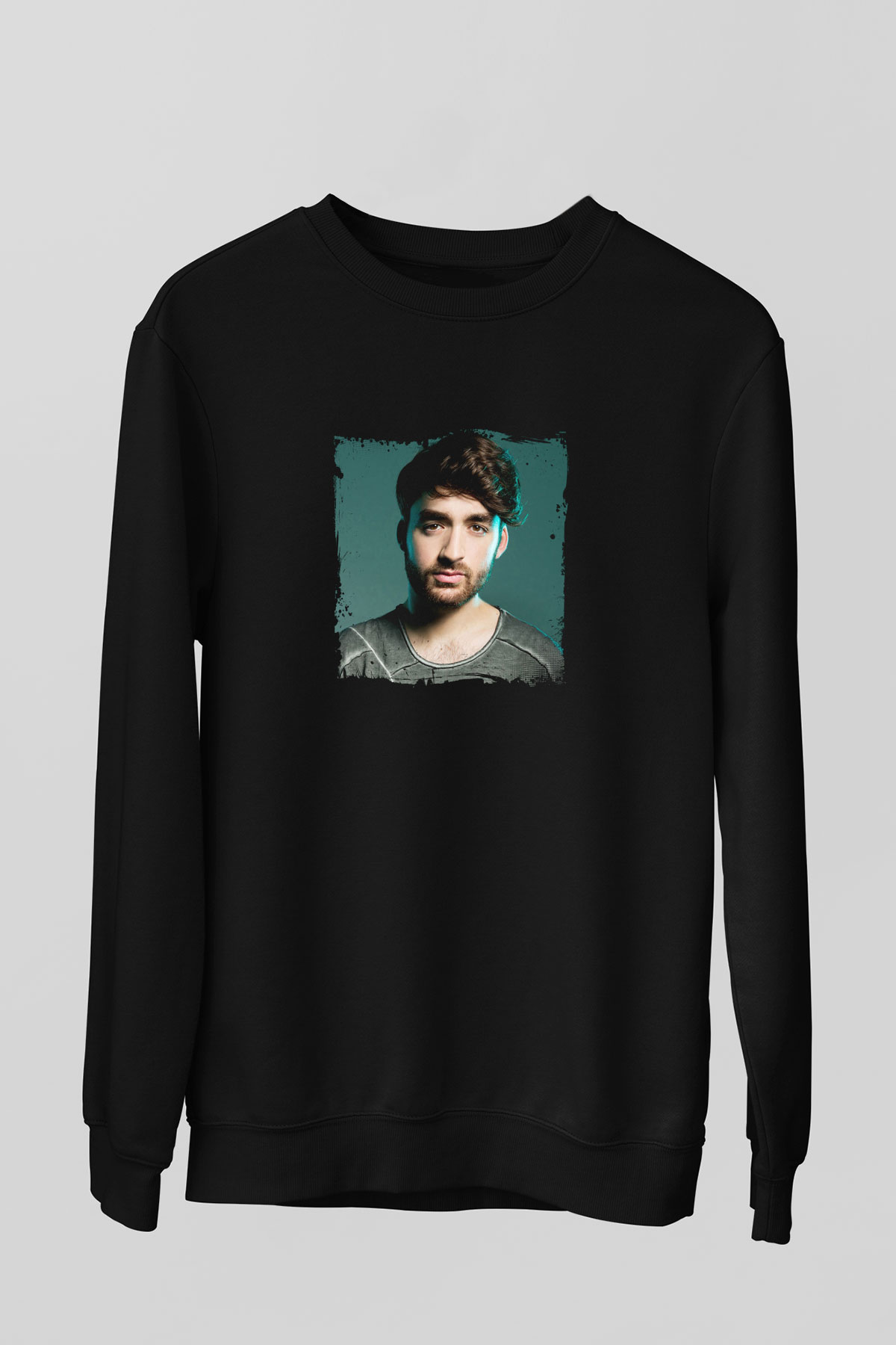 Oliver Heldens Baskılı Unisex Siyah Sweatshirt