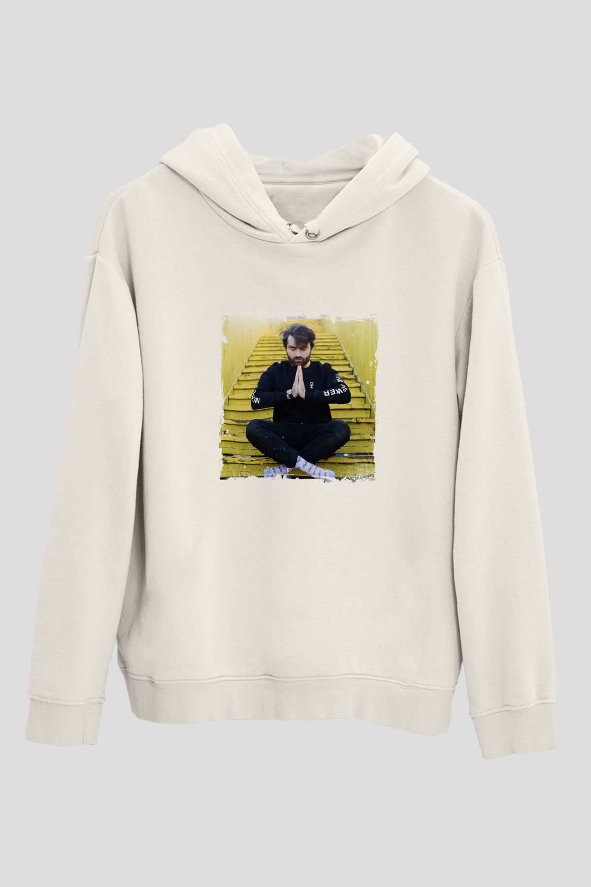Oliver HeldensBaskılı Beyaz Hoodie