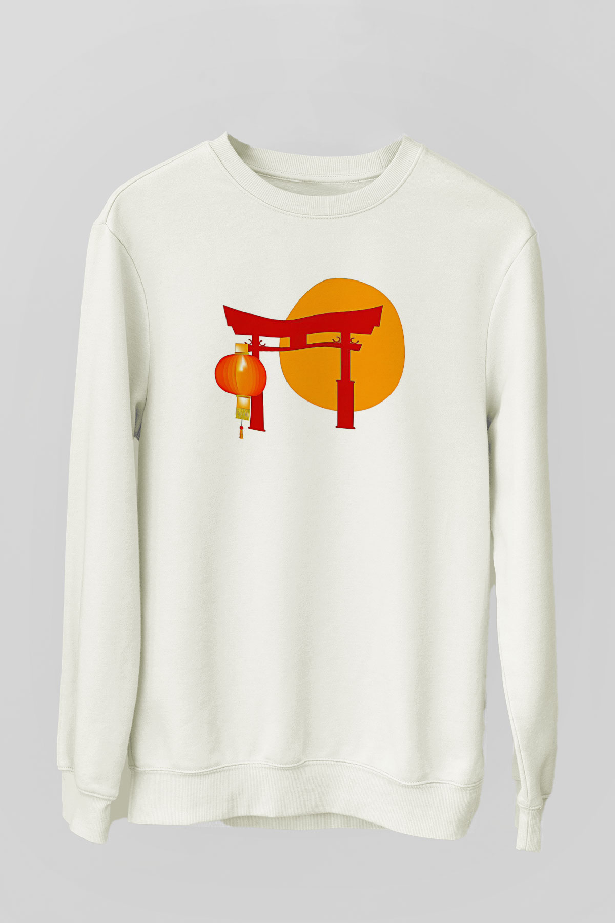 Om Baskılı Beyaz Unisex Sweatshirt
